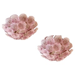 Charmant lustre Murano à fleur d'améthyste rose