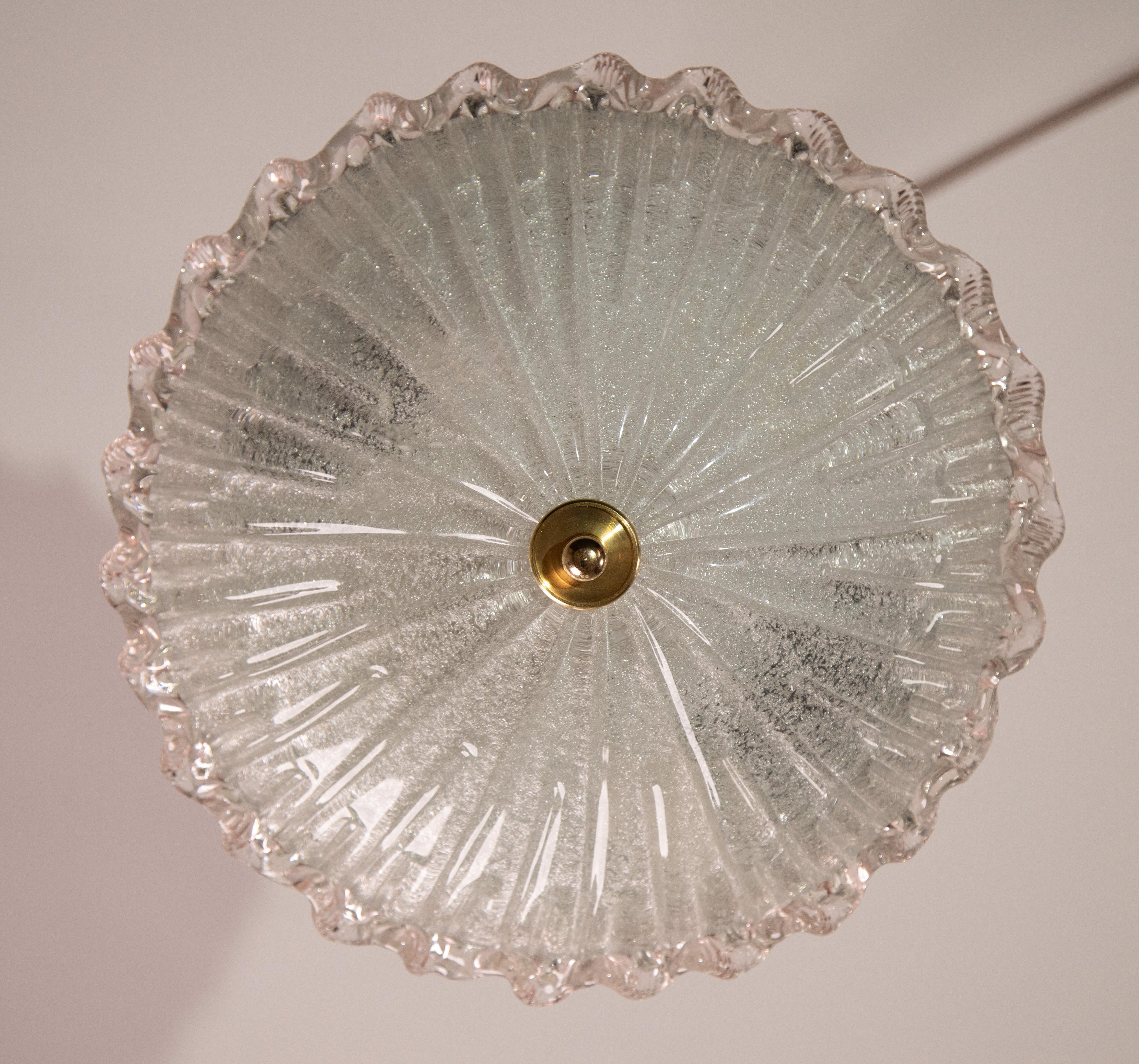 Charming Pink Murano Glass Ceiling Fixture, Murano, 1970 For Sale 1