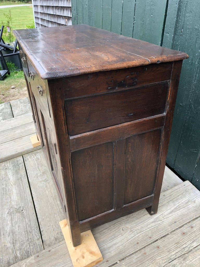 Charming Primitive French Dark Oak Sideboard Buffet at 1stDibs