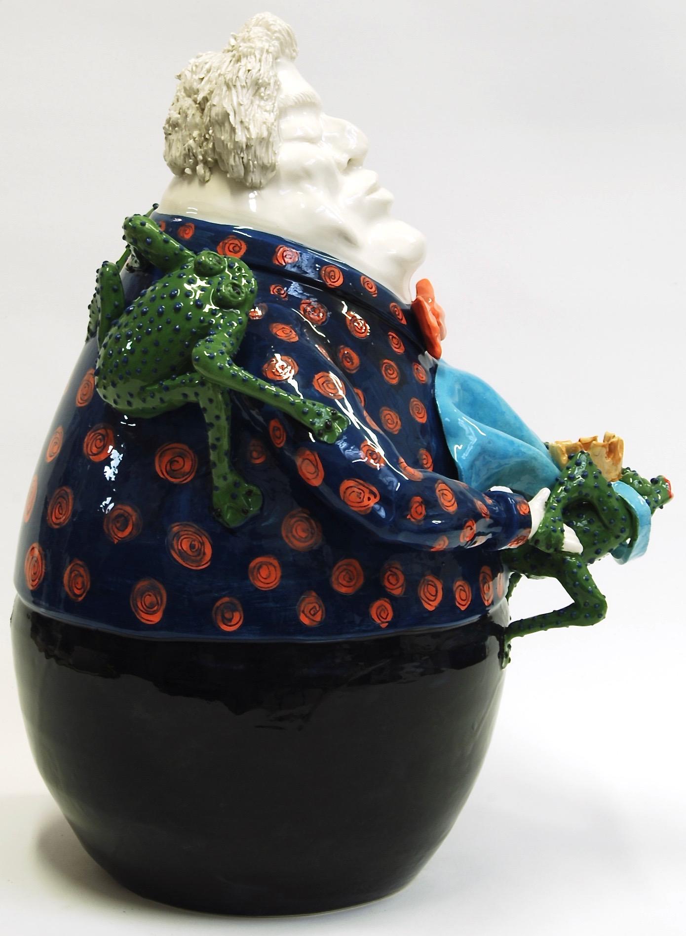 Charming Prince & Frog, Decorative Centerpiece Handmade Italy 2020, Hand-Crafted In New Condition For Sale In San Miniato PI, IT
