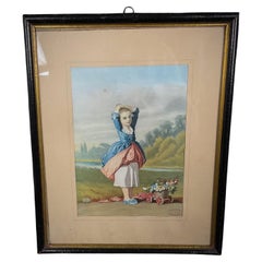Encantador Grabado "Moniteur des Dames et des Demoiselles" - Firmado - 2Y435