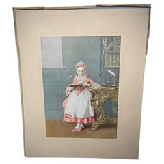 Charmante estampe "Moniteur des Dames et des Demoiselles" - Signée - 2Y443