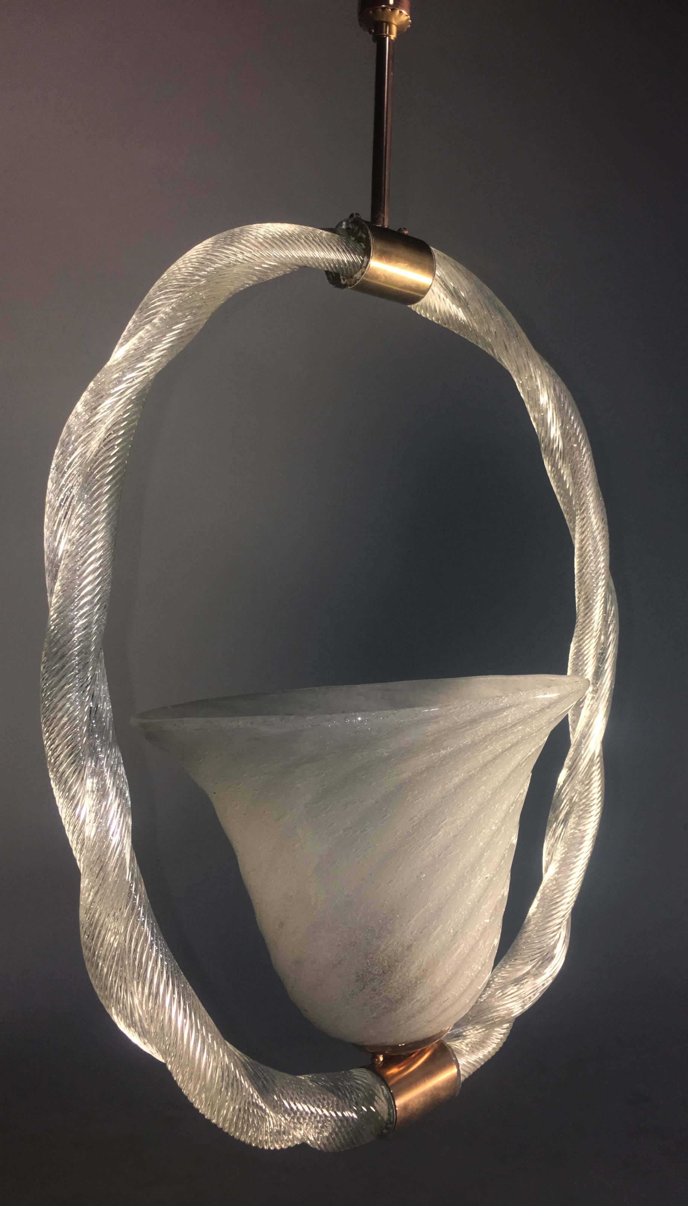 Anhänger aus Pulegoso-Glas von Venini, Murano, 1940er Jahre (Italienisch) im Angebot