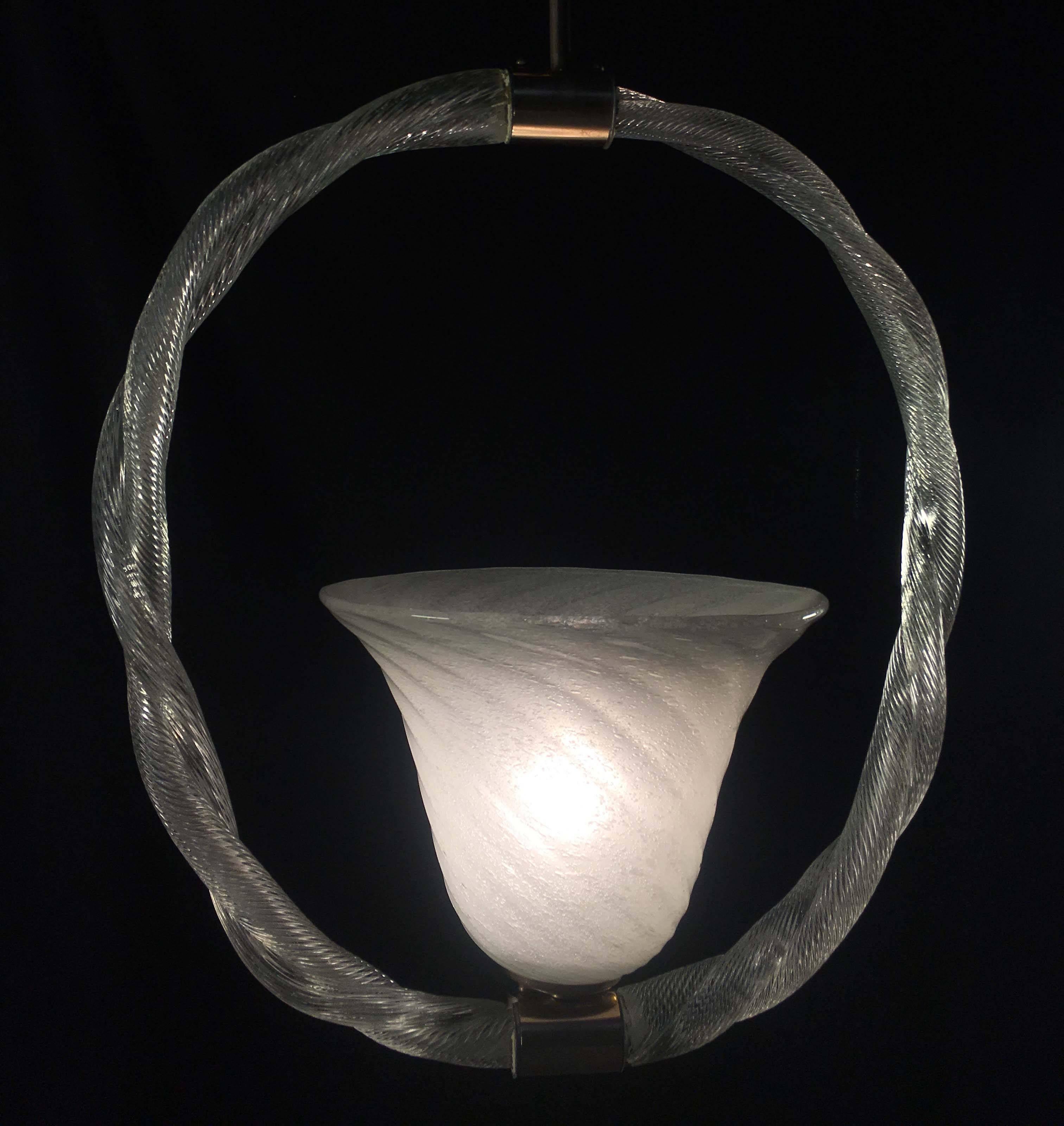 Anhänger aus Pulegoso-Glas von Venini, Murano, 1940er Jahre im Zustand „Hervorragend“ im Angebot in Budapest, HU