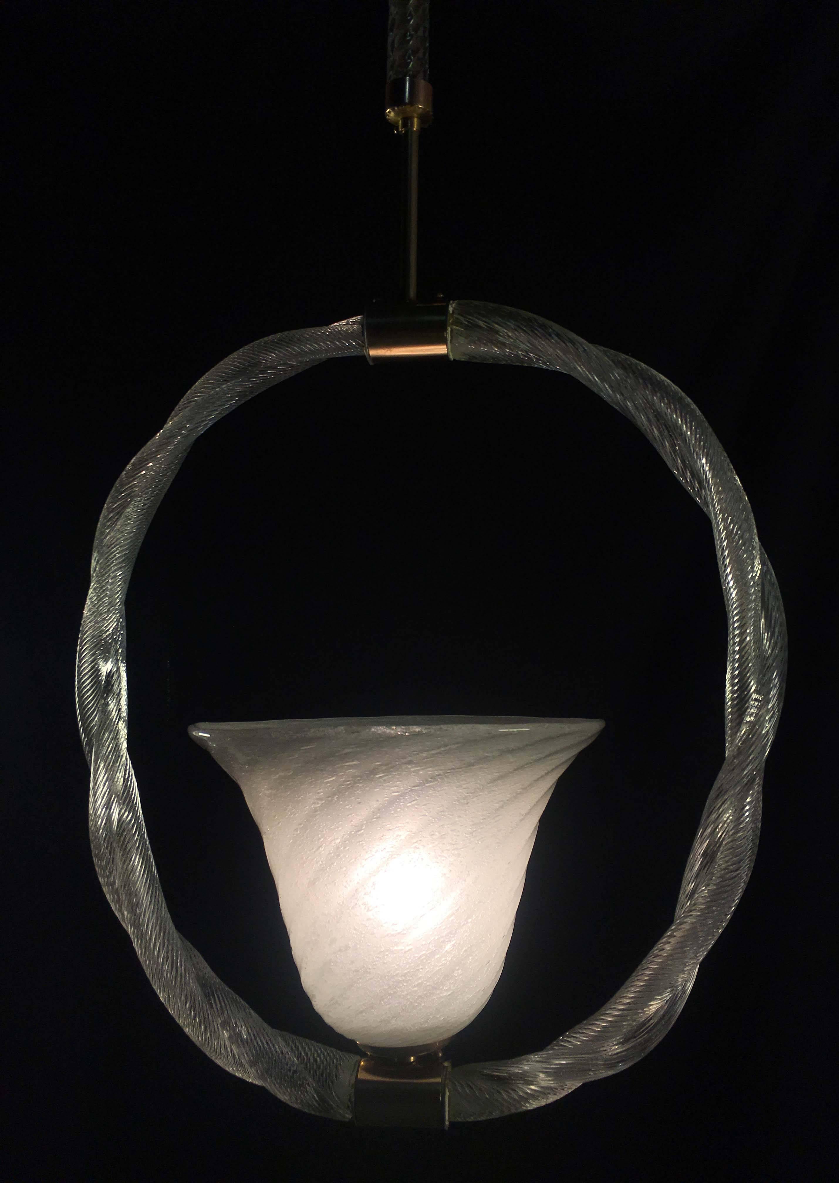 Anhänger aus Pulegoso-Glas von Venini, Murano, 1940er Jahre (20. Jahrhundert) im Angebot