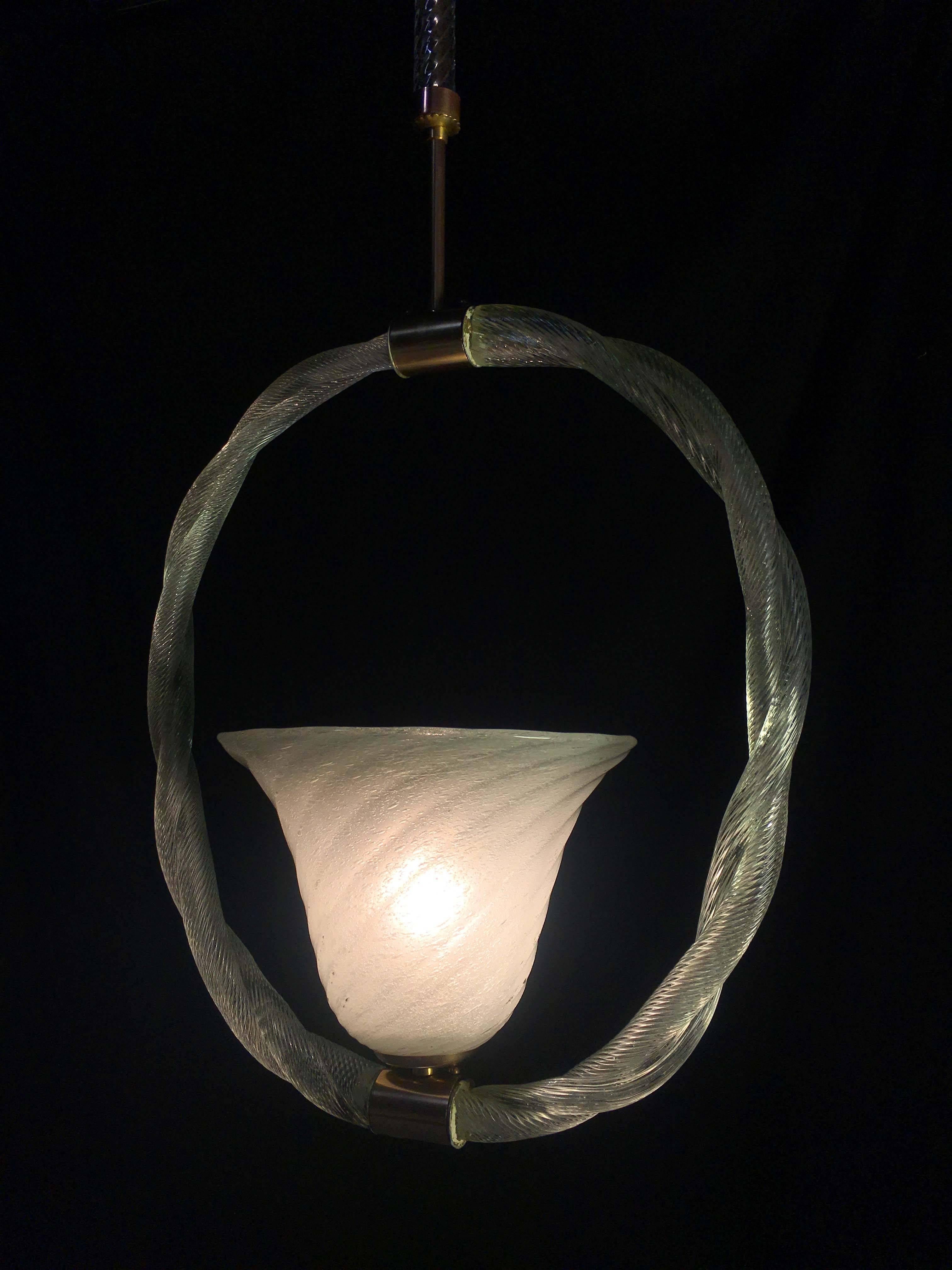 Anhänger aus Pulegoso-Glas von Venini, Murano, 1940er Jahre im Angebot 2