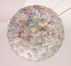 Charming Rainbow Large Size Murano Ceiling Light Flower by Seguso for Venini