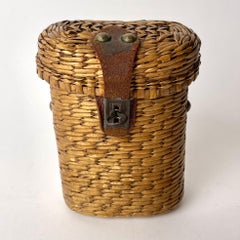 Charming Rattan Glass Case with Glass from Vichy, France. Early 20th Century