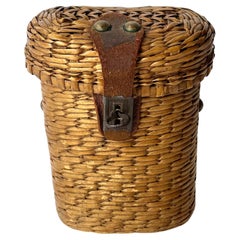 Charming Rattan Glass Case with Glass from Vichy, France. Early 20th Century