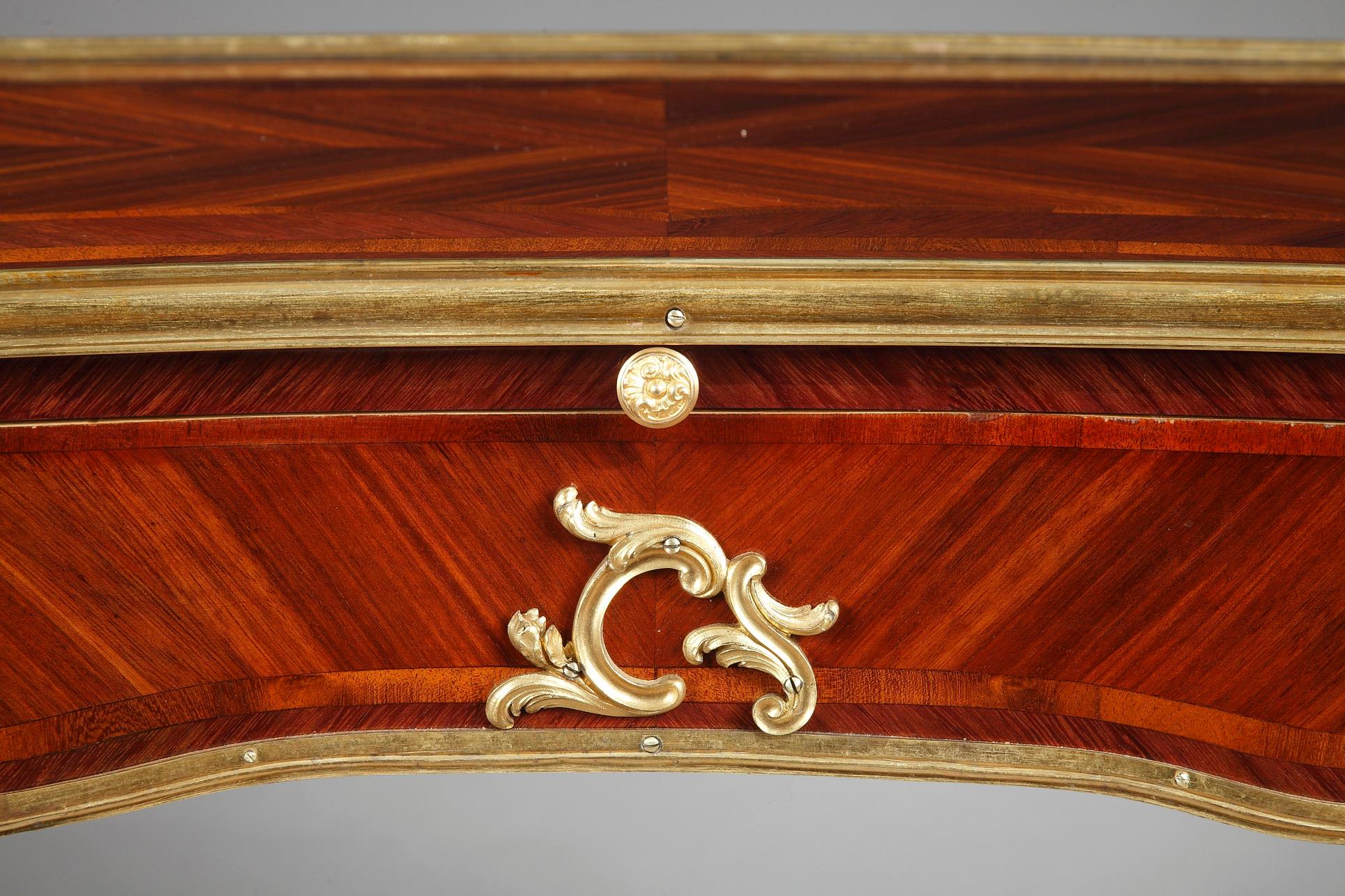 Gilt Louis XV Style Reading Table Attributed to H. Dasson, France, Circa 1885 For Sale