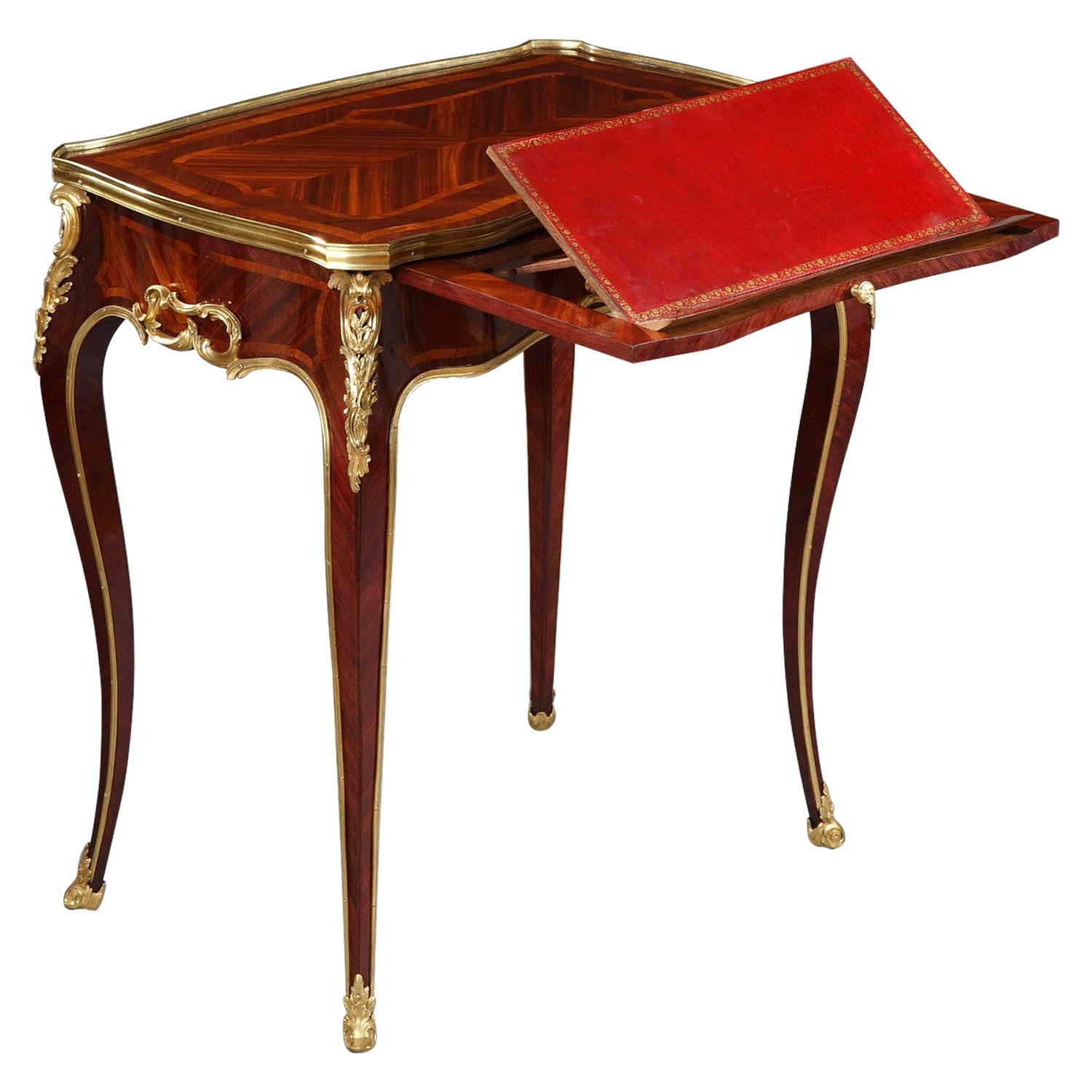 Louis XV Style Reading Table Attributed to H. Dasson, France, Circa 1885 For Sale