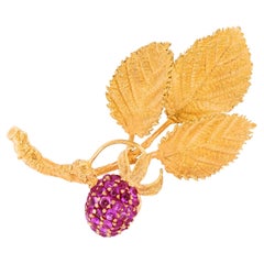 Charming Ripe Raspberry Brooch