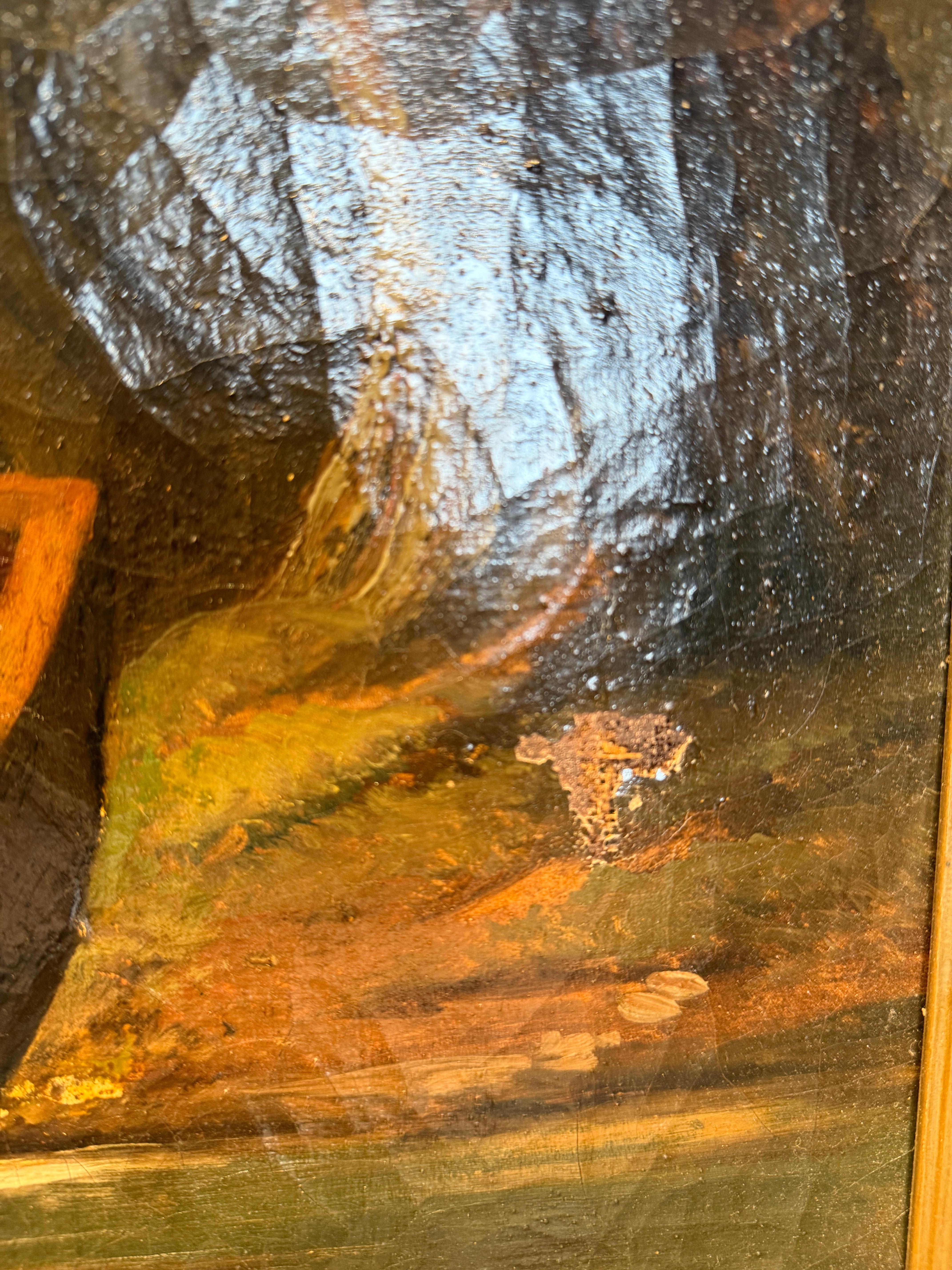 Incantevole scena fluviale di H. Werner - Famiglia di pescatori in barca a remi del XIX secolo in vendita 5