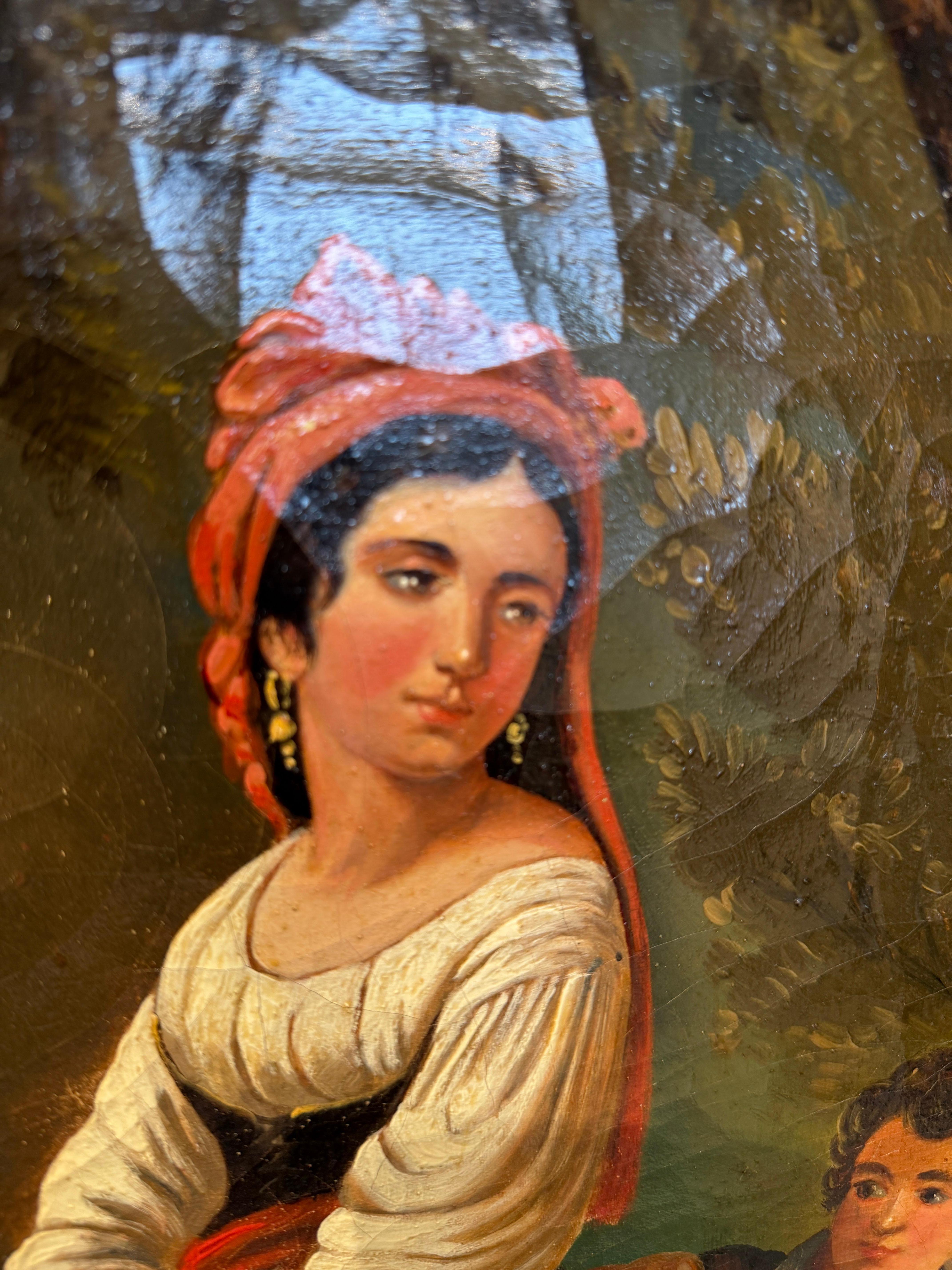 Incantevole scena fluviale di H. Werner - Famiglia di pescatori in barca a remi del XIX secolo in vendita 9