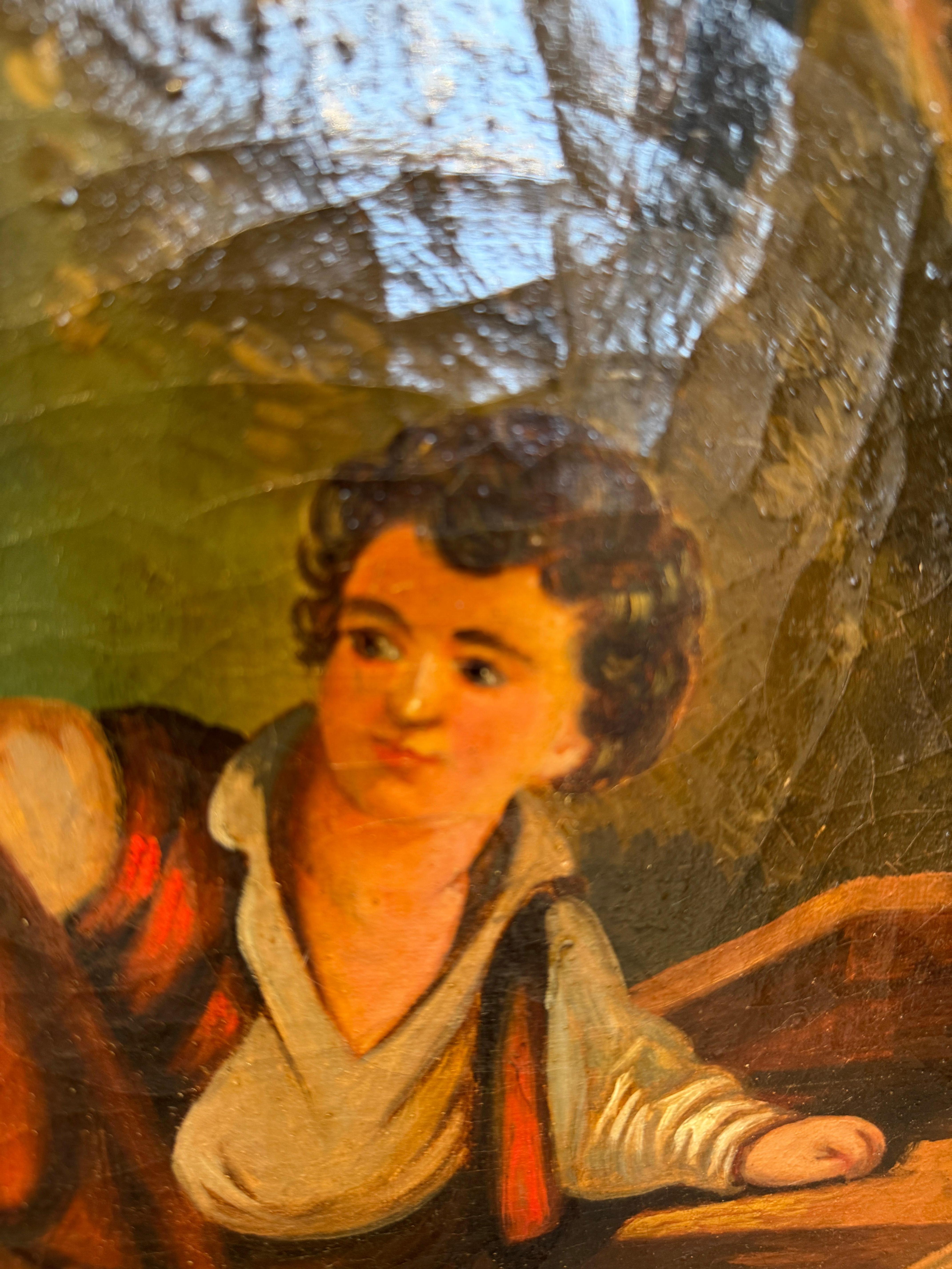 Incantevole scena fluviale di H. Werner - Famiglia di pescatori in barca a remi del XIX secolo in vendita 10