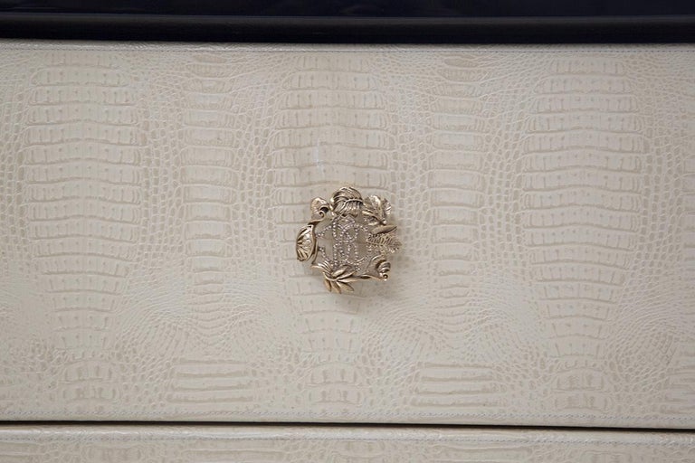 Charming Roberto Cavalli Dresser in Imitation Reptile Leather In Excellent Condition For Sale In Milano, IT