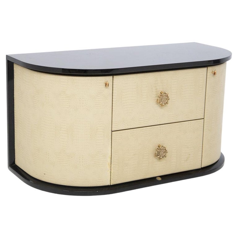 Charming Roberto Cavalli Dresser in Imitation Reptile Leather For Sale