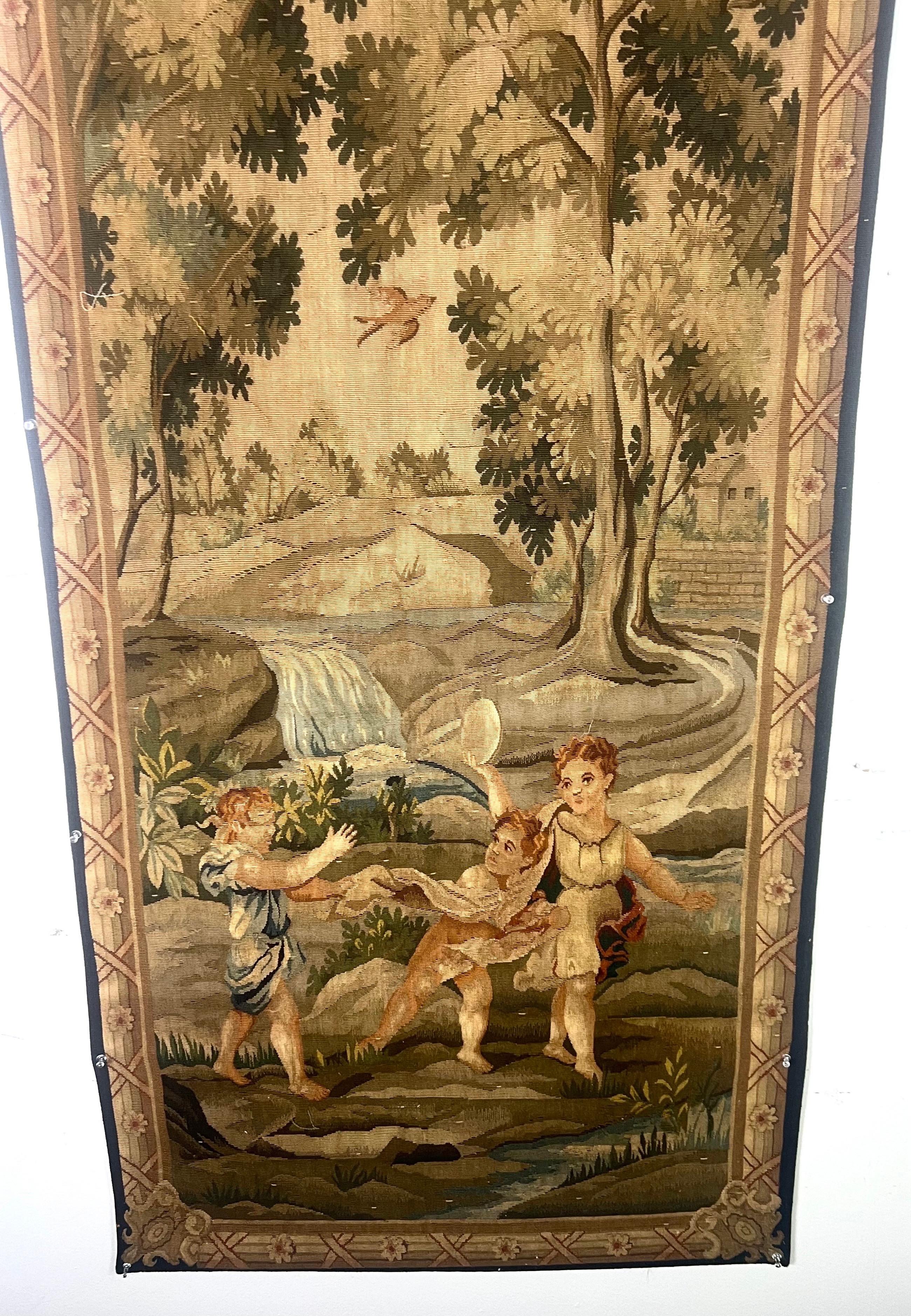 Romantischer französischer Wandteppich aus dem frühen 19. Jahrhundert mit Charme  im Angebot 7