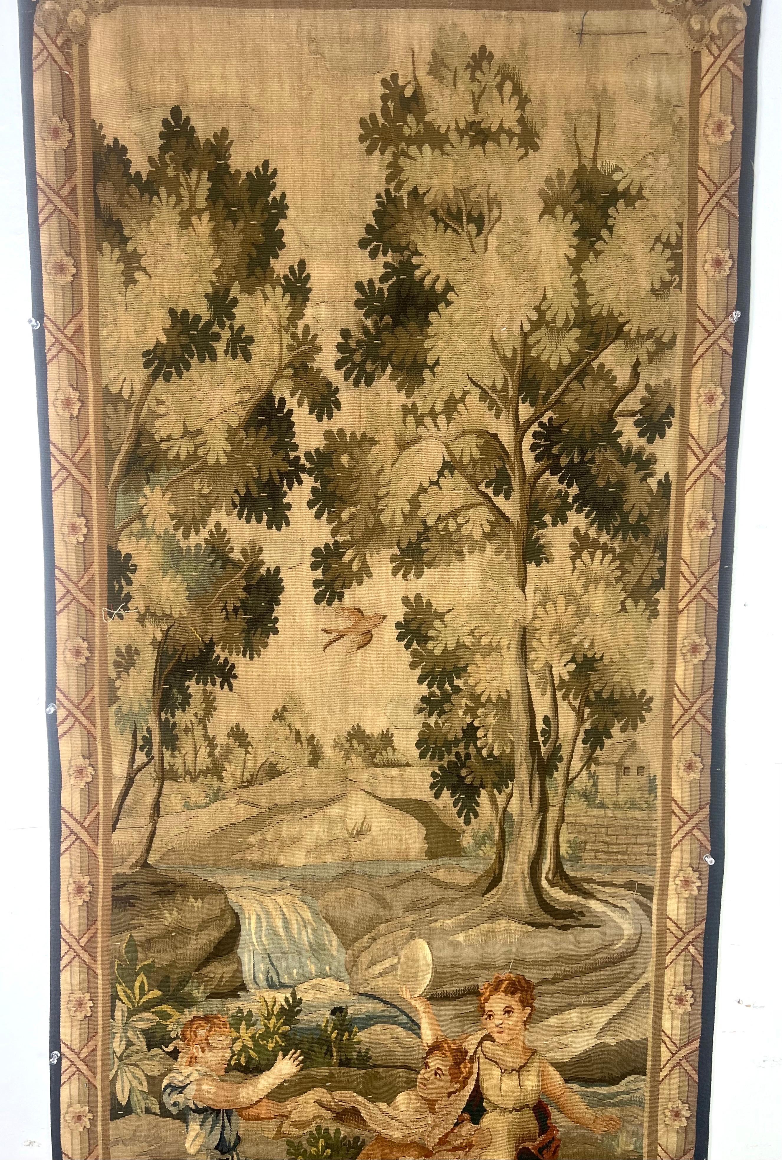 Romantischer französischer Wandteppich aus dem frühen 19. Jahrhundert mit Charme  im Angebot 9