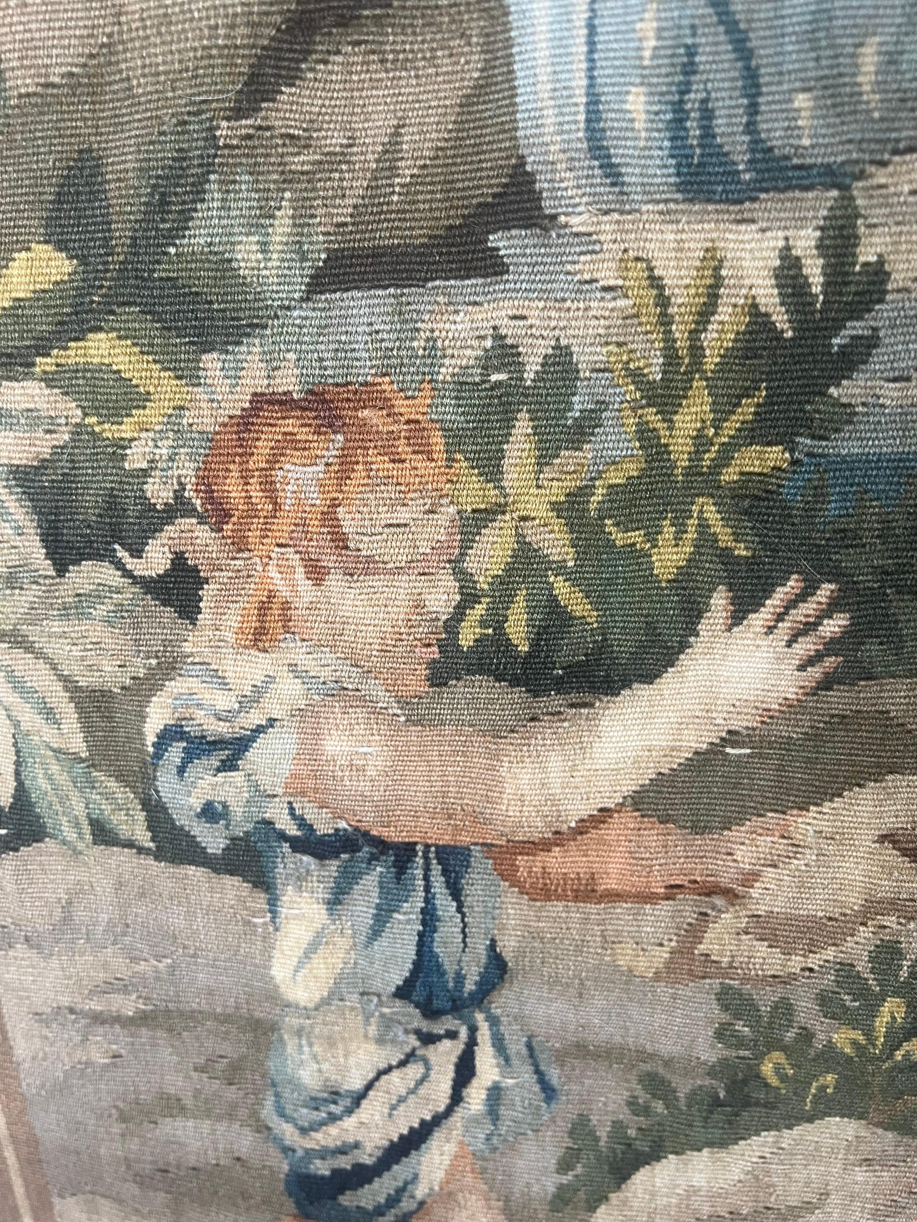 Romantischer französischer Wandteppich aus dem frühen 19. Jahrhundert mit Charme  im Angebot 2