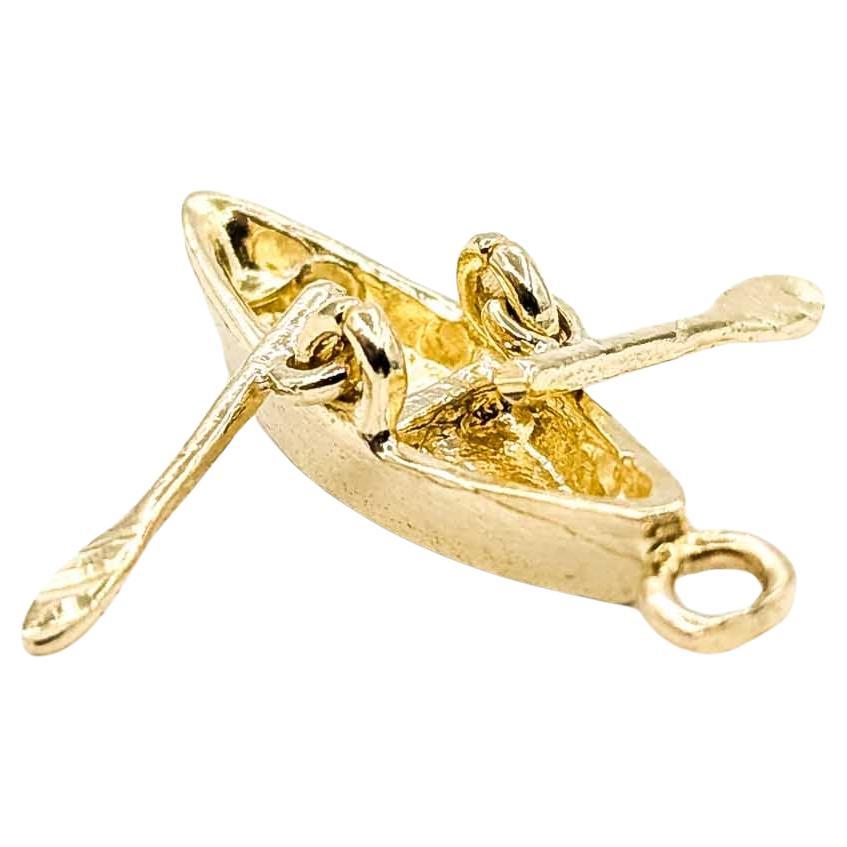 Charming Row Boat Pendant in 14k Yellow Gold