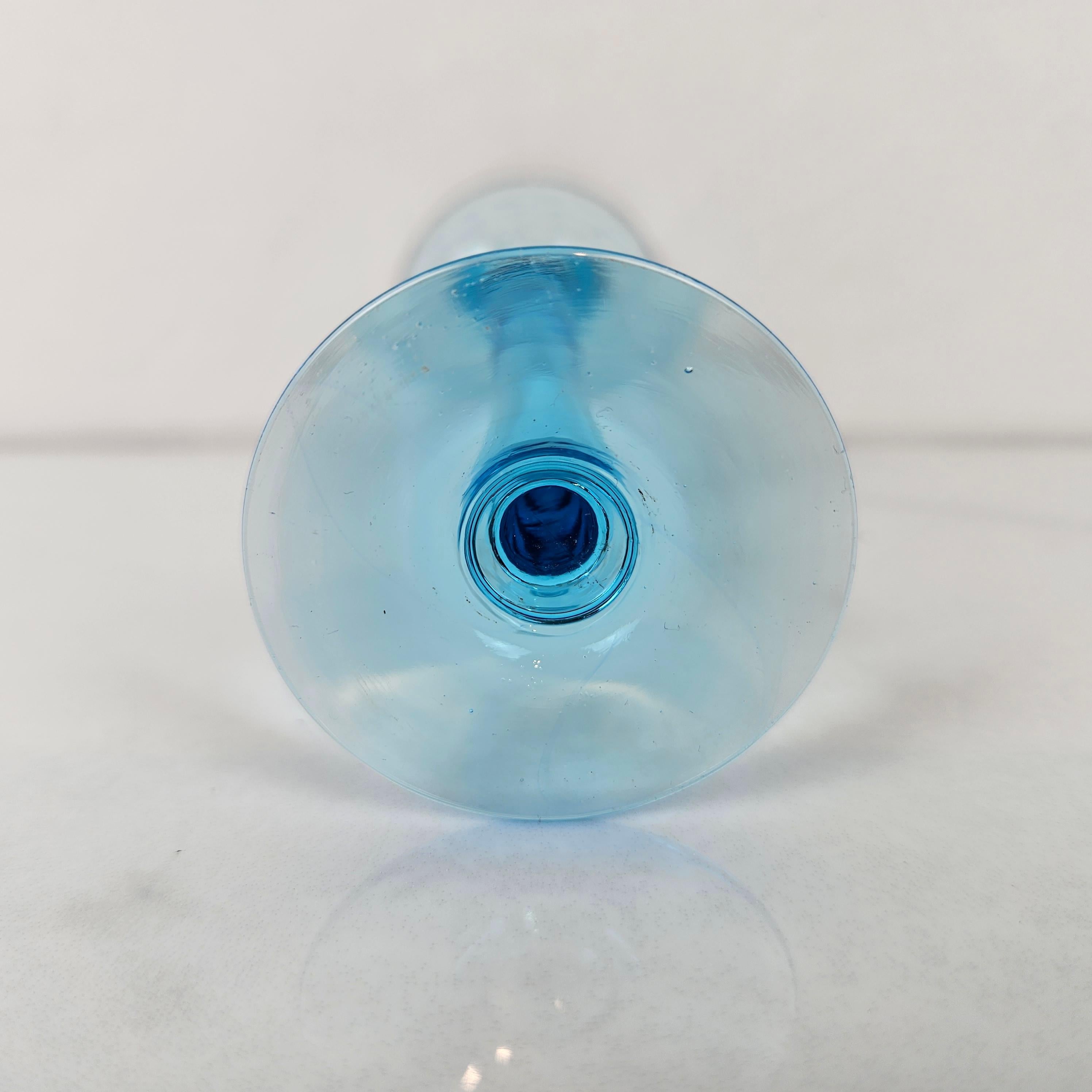 Charming Set of 5 Hand-Blown Full Colored Ribbed Liqueur Glasses, Ca. 1920 For Sale 2