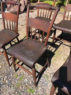 Charming Set of 8 Farmhouse Vintage Side Dining Chairs with Spindles