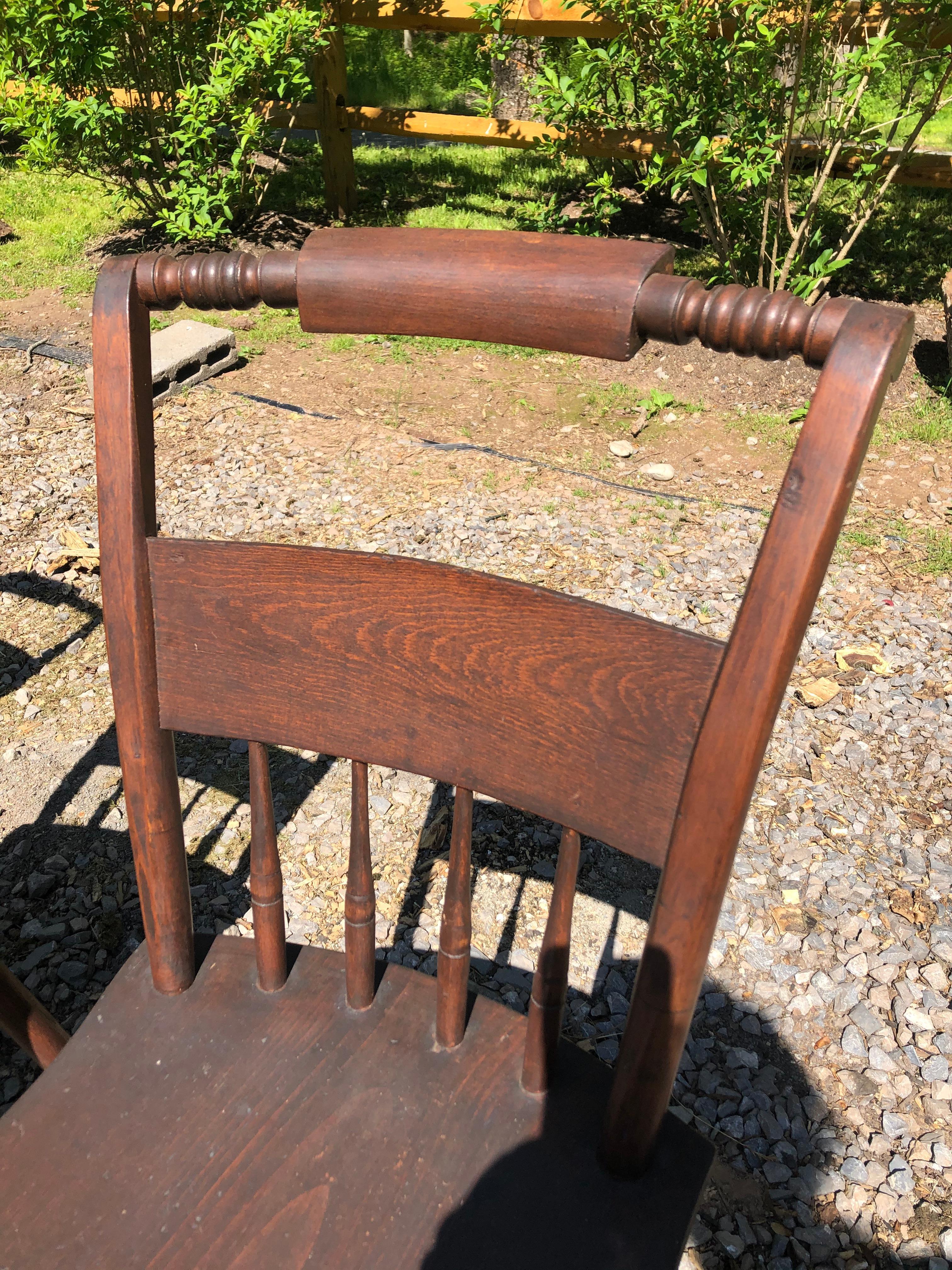 North American Charming Set of 8 Farmhouse Vintage Side Dining Chairs with Spindles