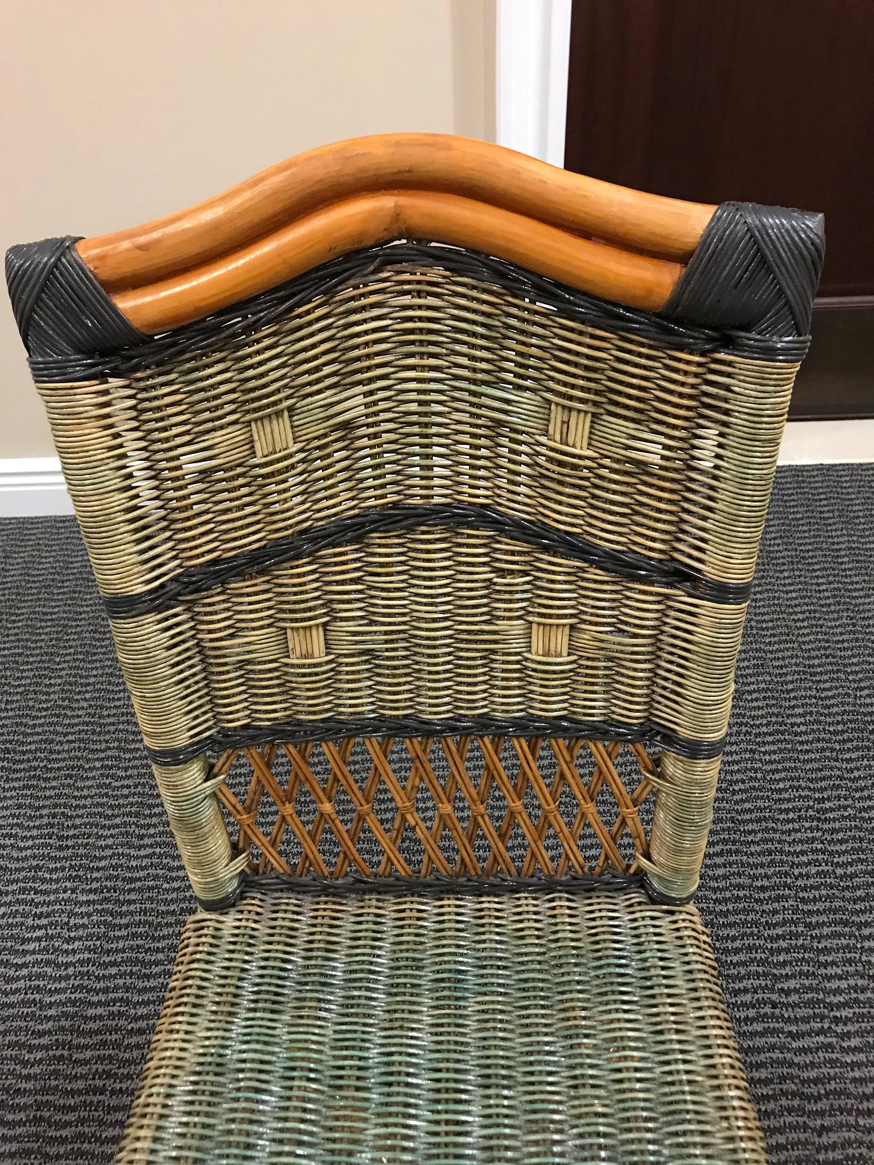 Esszimmerstühle aus Grange gebeiztem Rattan und Holz, 8er-Set 6