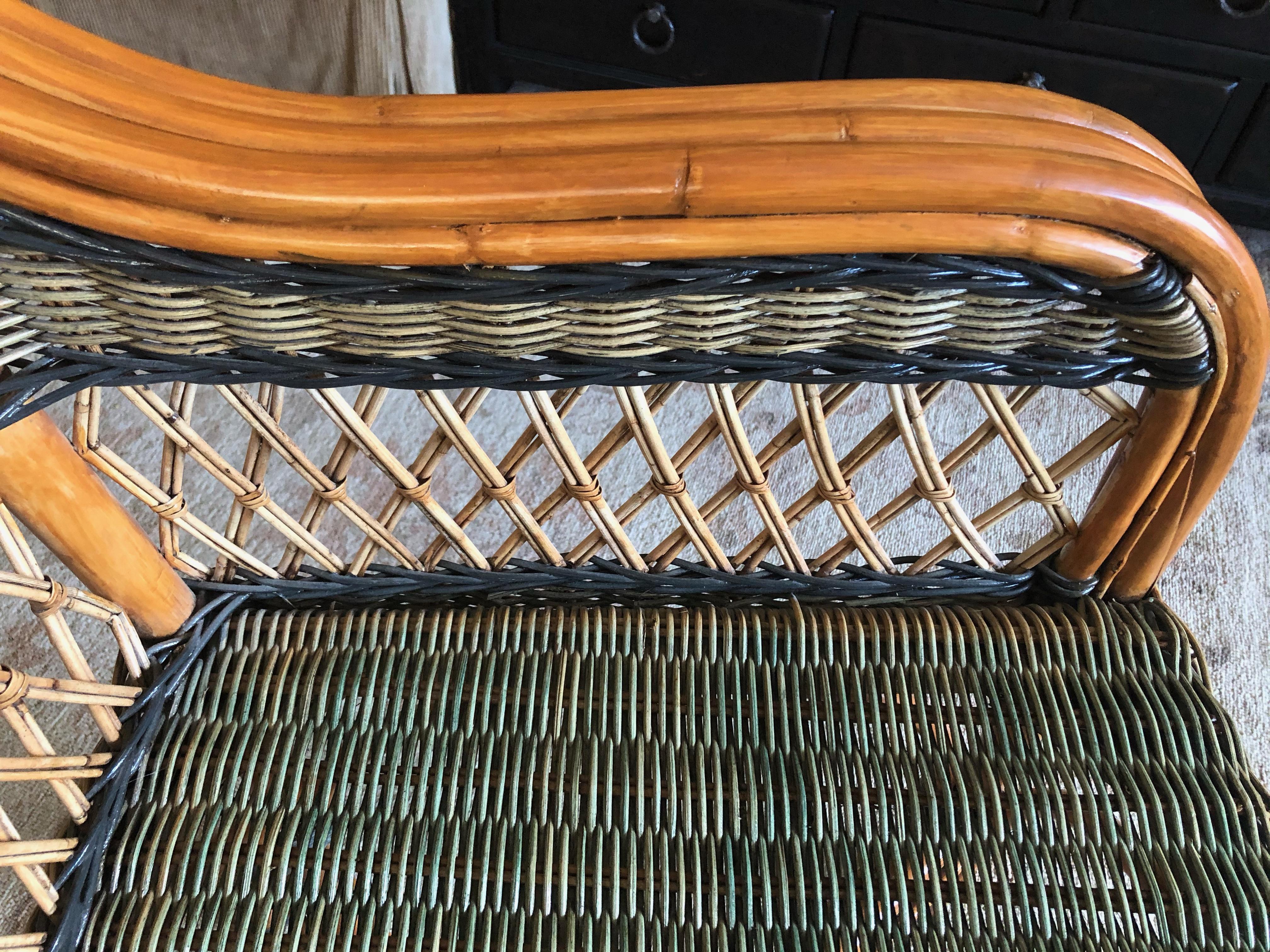 Esszimmerstühle aus Grange gebeiztem Rattan und Holz, 8er-Set 2