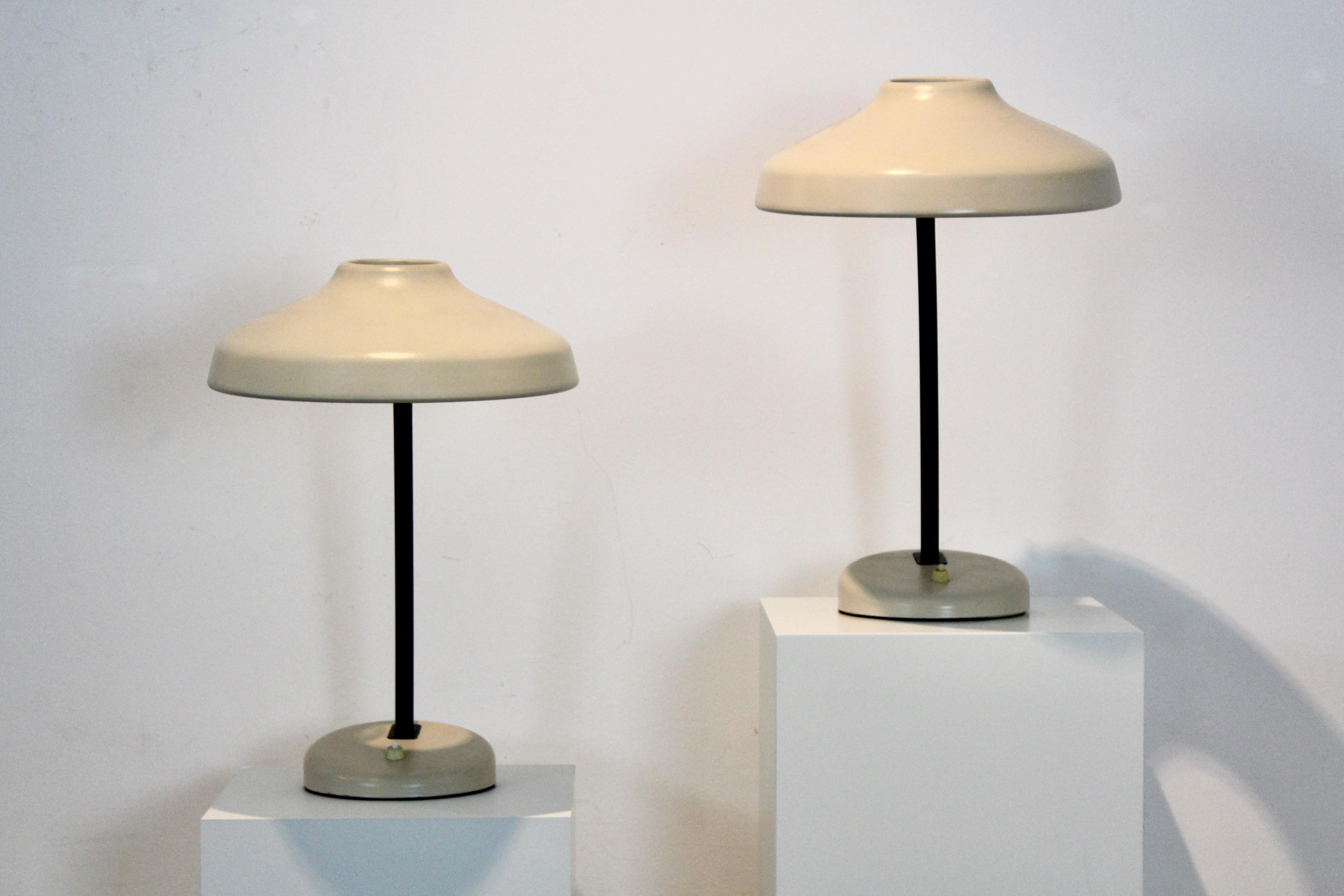 Swedish Charming Set of Adjustable Hemi Desk or Table Lamps, Sweden, 1960s For Sale