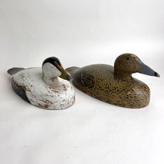Charming Set of Two Duck Decoys, so-called Eider/Cuddy's Ducks Early 20th C.