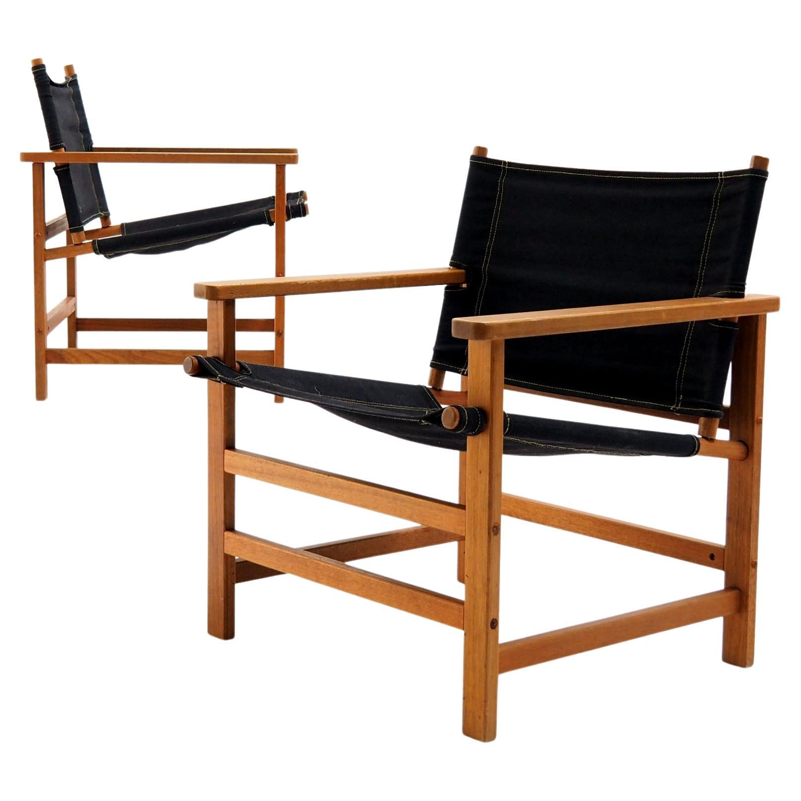 Charming Set of Vintage IKEA ‘Diö’ Safari Chairs, 1970 For Sale