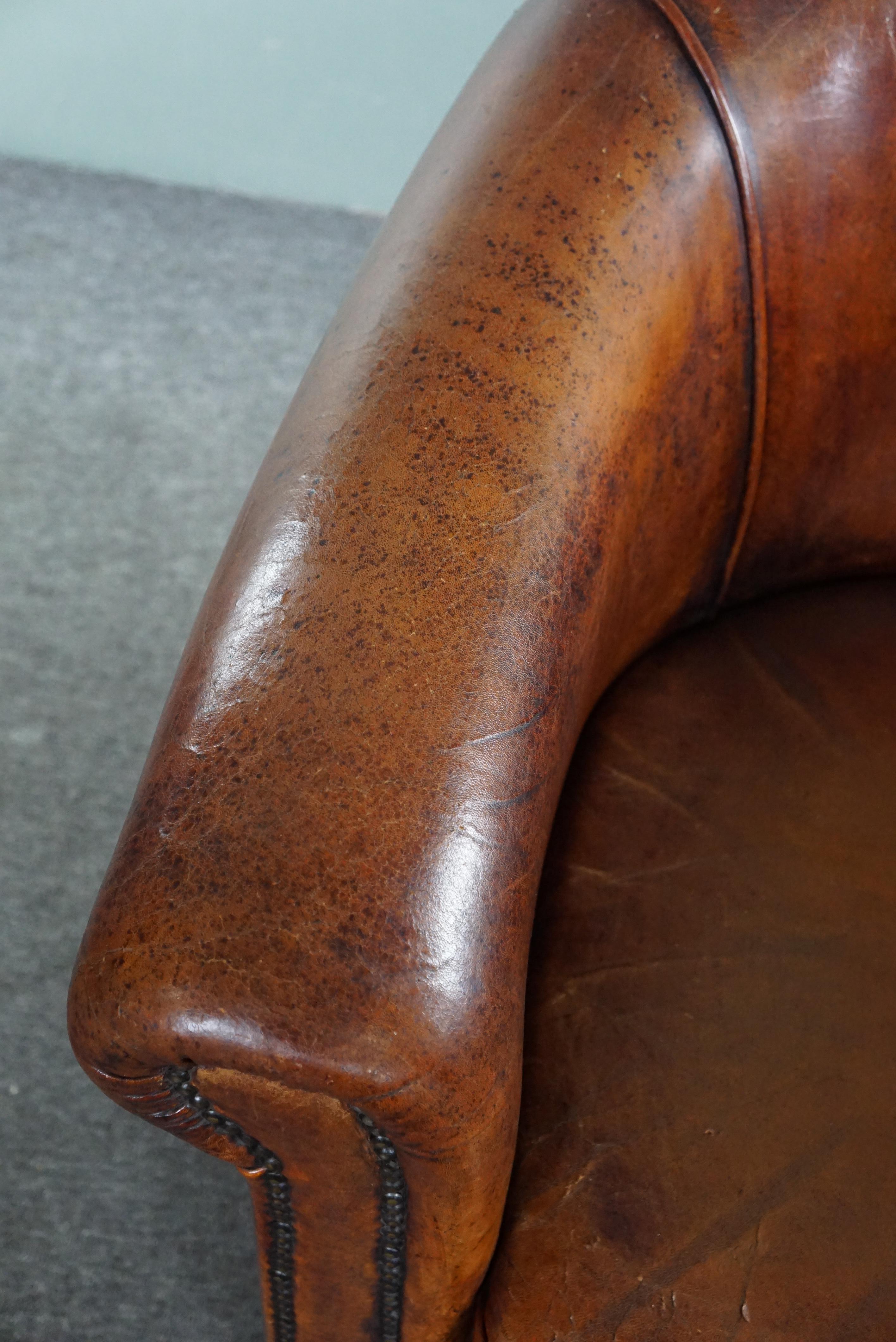 Charming sheepskin club chair. For Sale 1