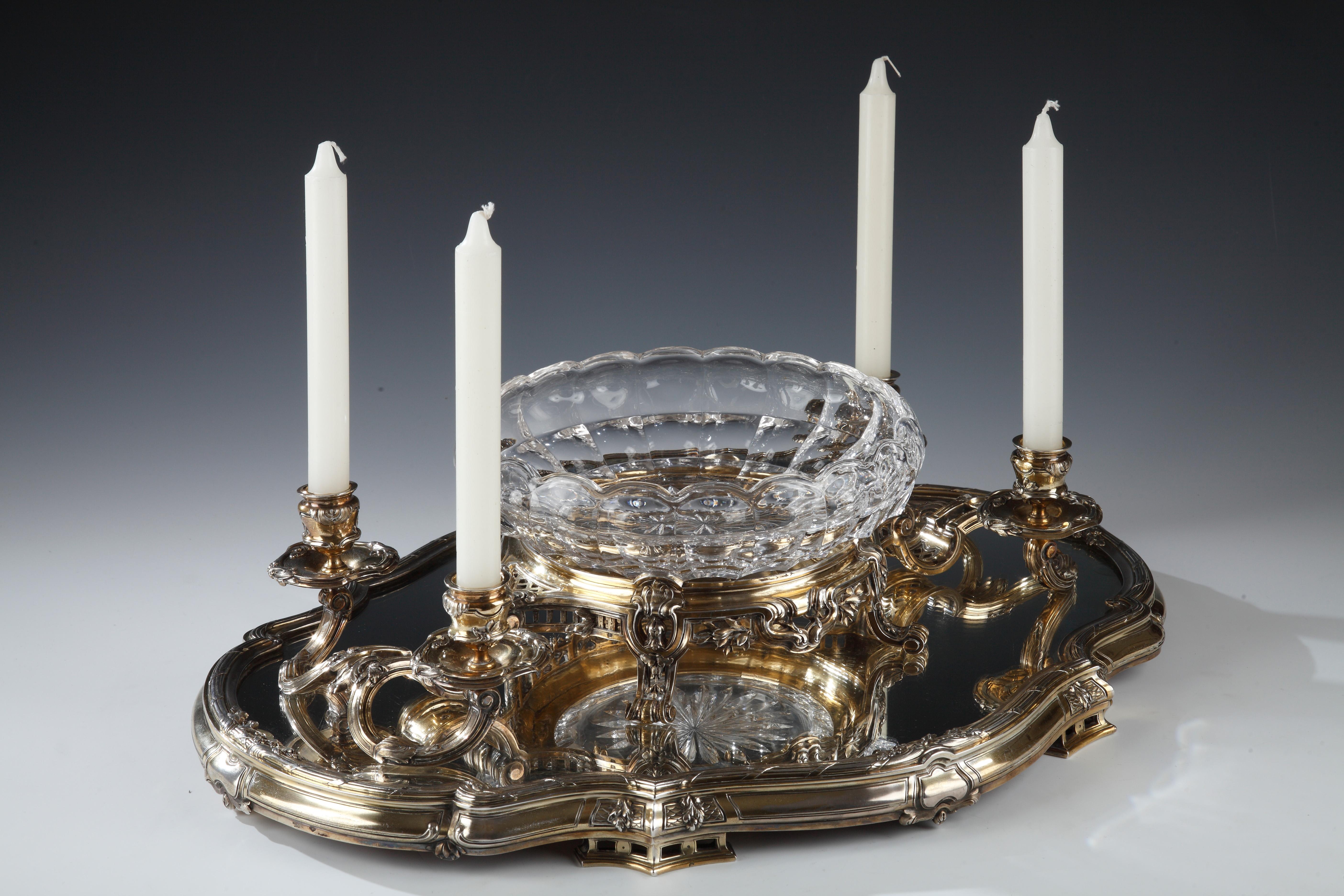 Incantevole centrotavola in argento dorato di Boin-Taburet, Francia, circa 1880 in vendita 5