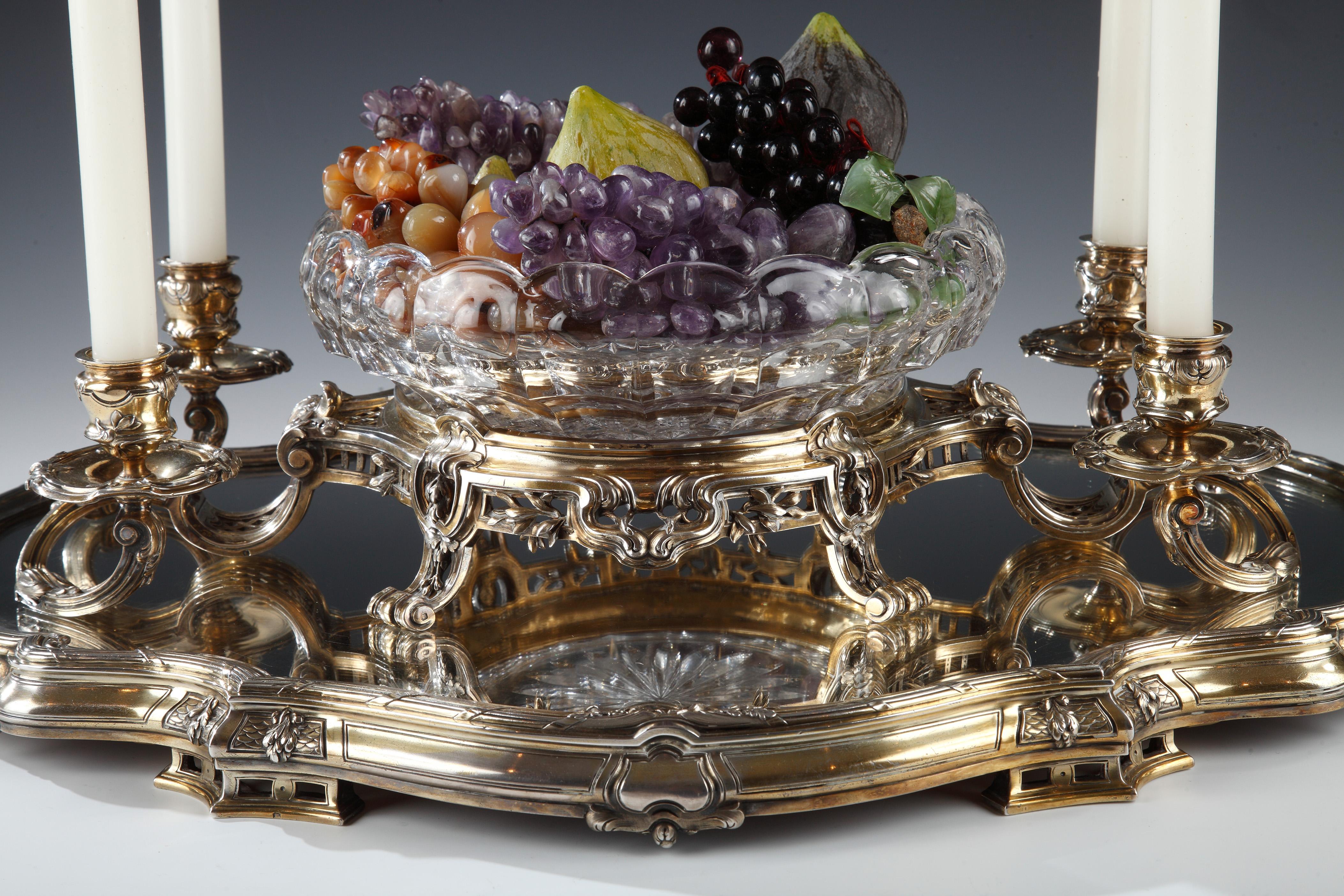 Francese Incantevole centrotavola in argento dorato di Boin-Taburet, Francia, circa 1880 in vendita