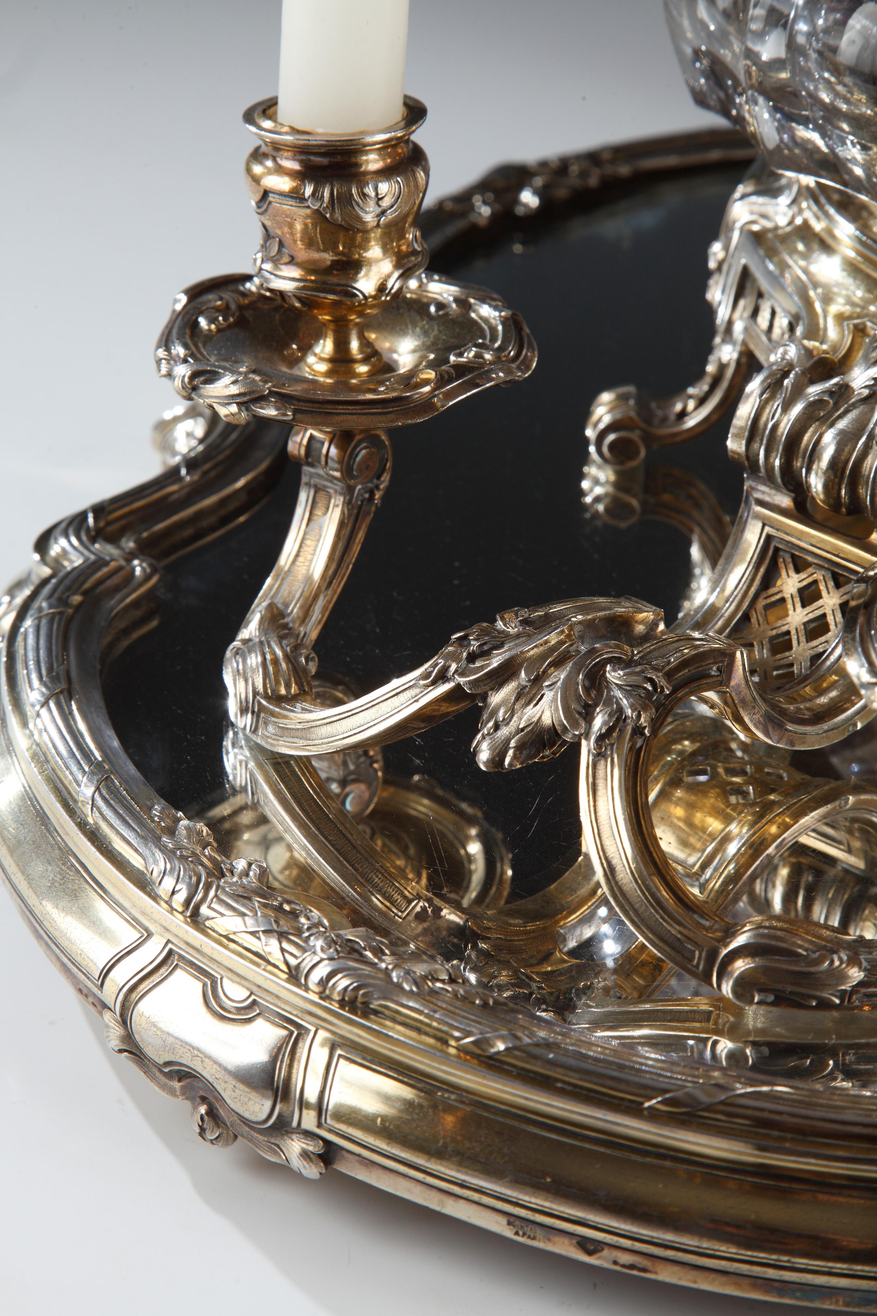 Incantevole centrotavola in argento dorato di Boin-Taburet, Francia, circa 1880 in vendita 7