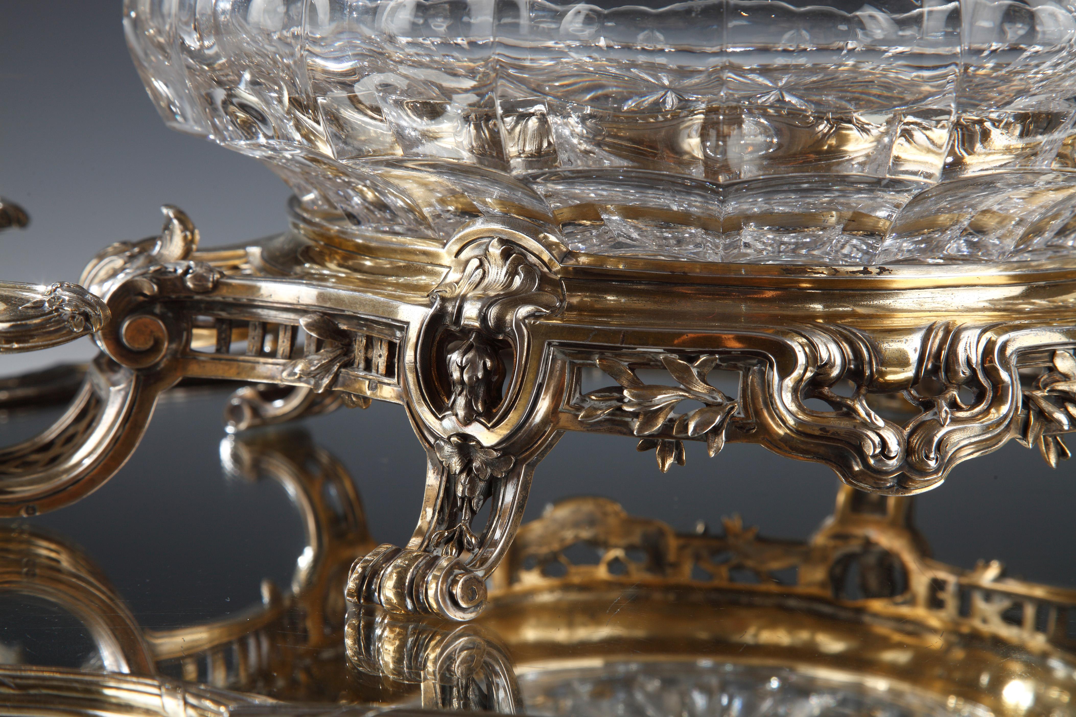 Incantevole centrotavola in argento dorato di Boin-Taburet, Francia, circa 1880 in vendita 1