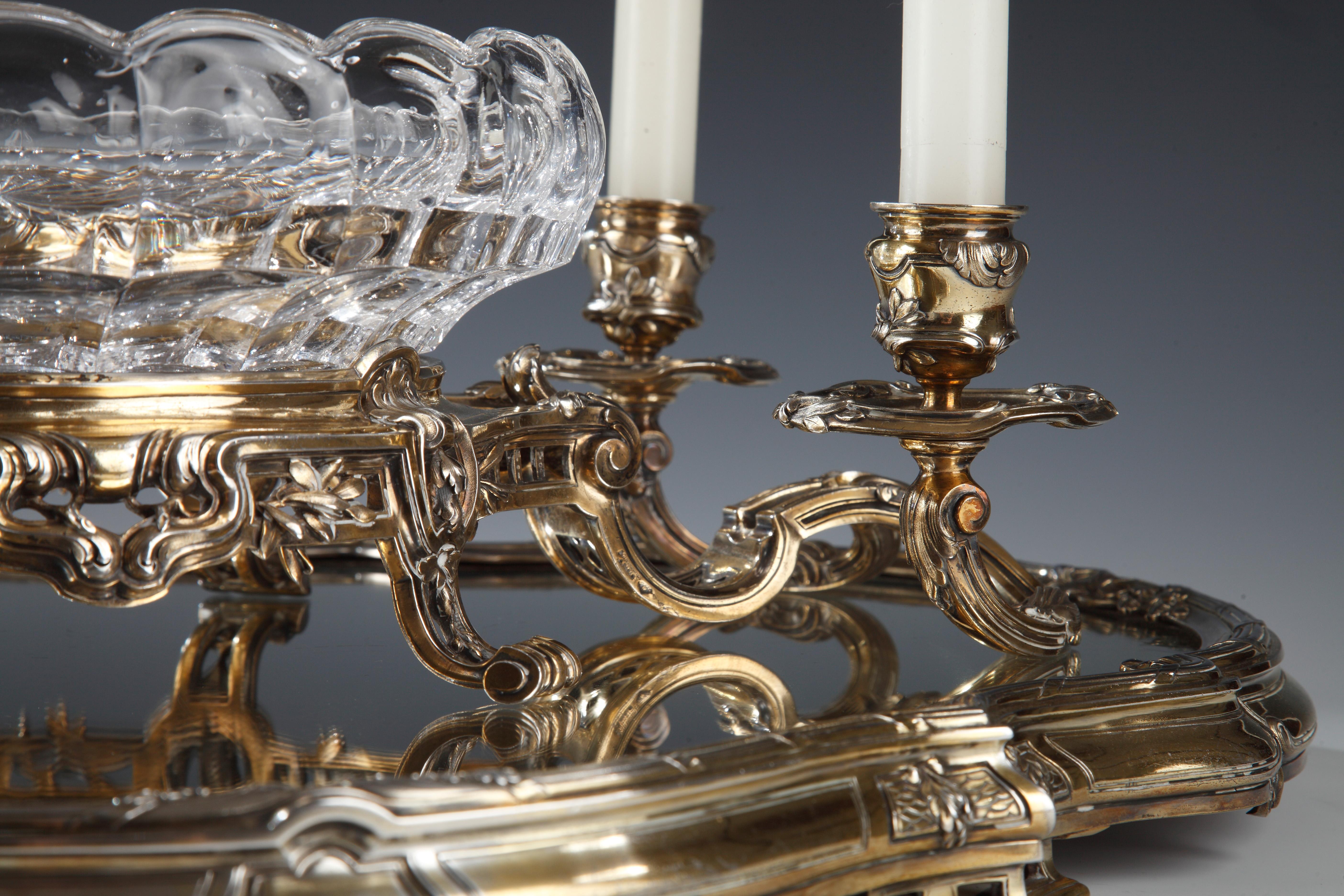 Incantevole centrotavola in argento dorato di Boin-Taburet, Francia, circa 1880 in vendita 3