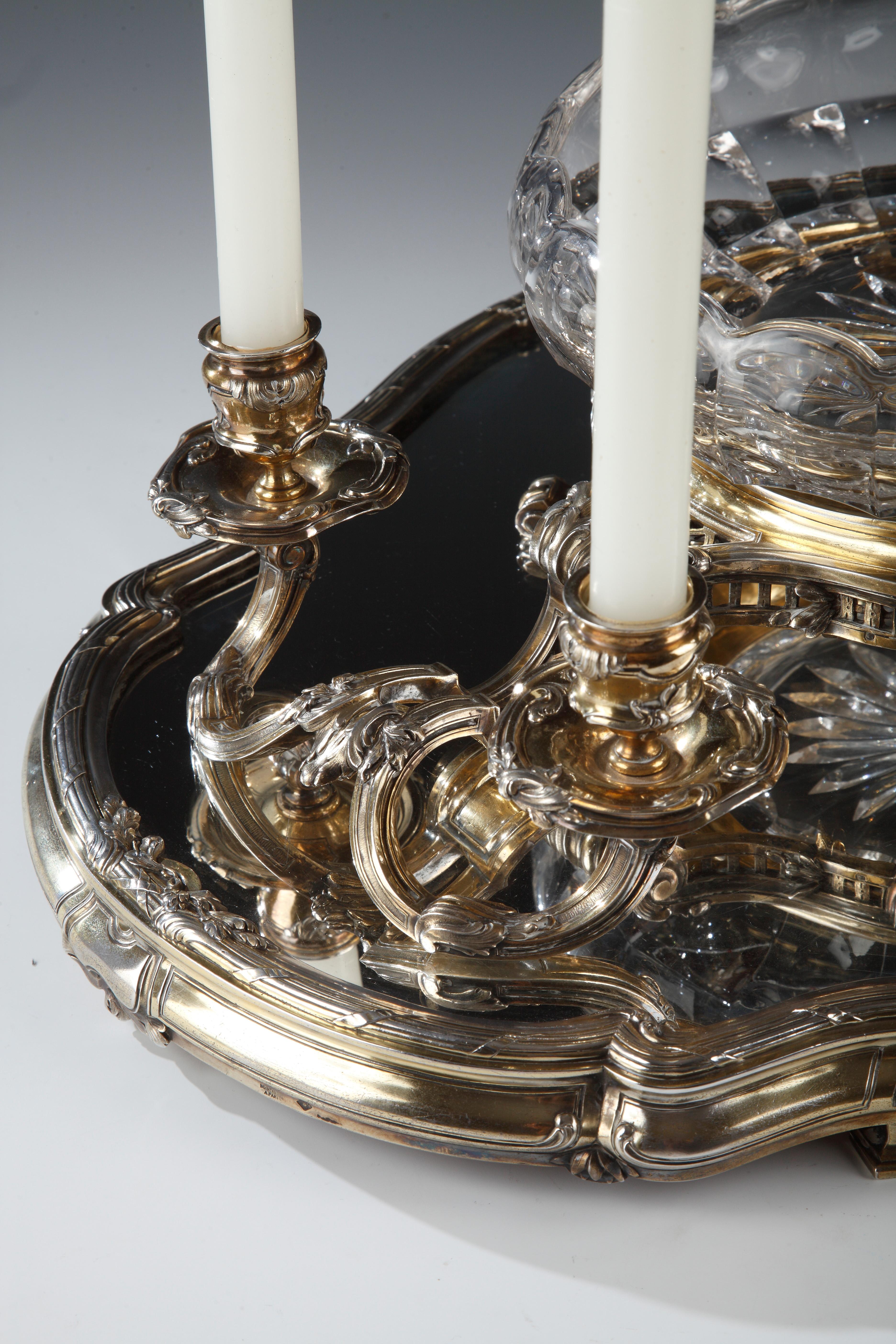 Incantevole centrotavola in argento dorato di Boin-Taburet, Francia, circa 1880 in vendita 4