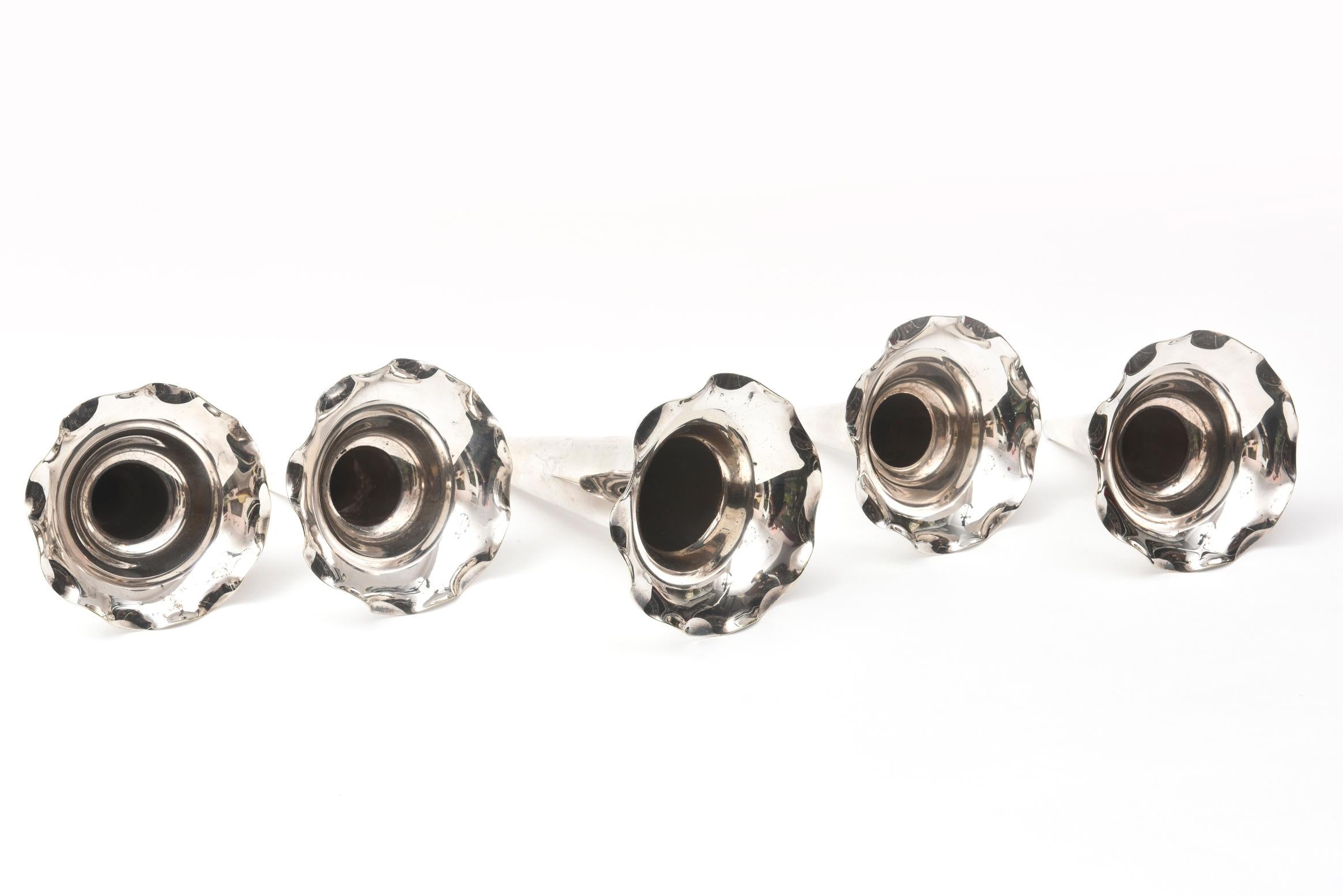 Early 20th Century Charming Silver Plate Epergne Centrepiece, Antique Multi Bud Vases