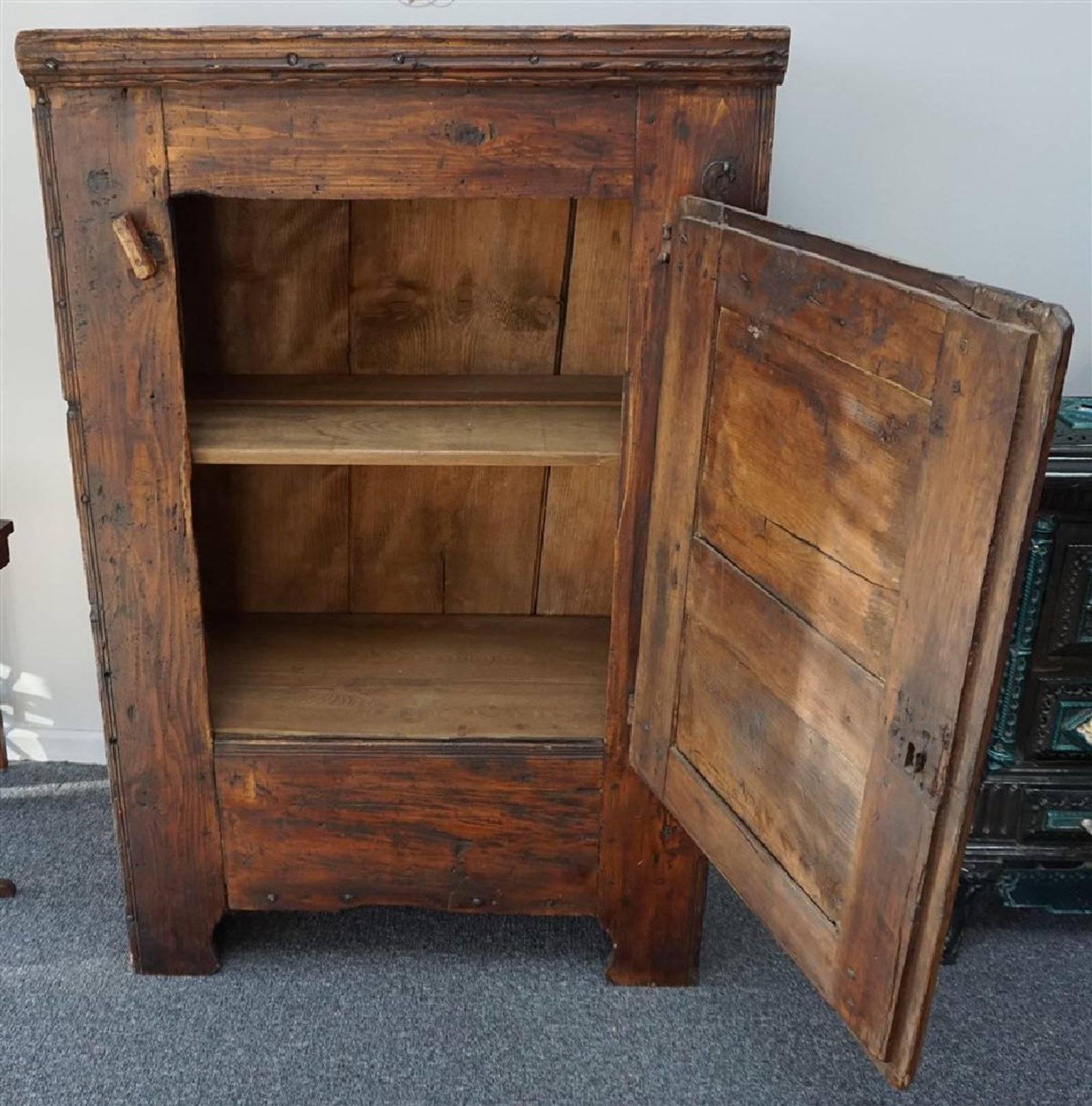 Charming Small 18th Century French Provincial Rustic Cupboard In Good Condition In Middleburg, VA
