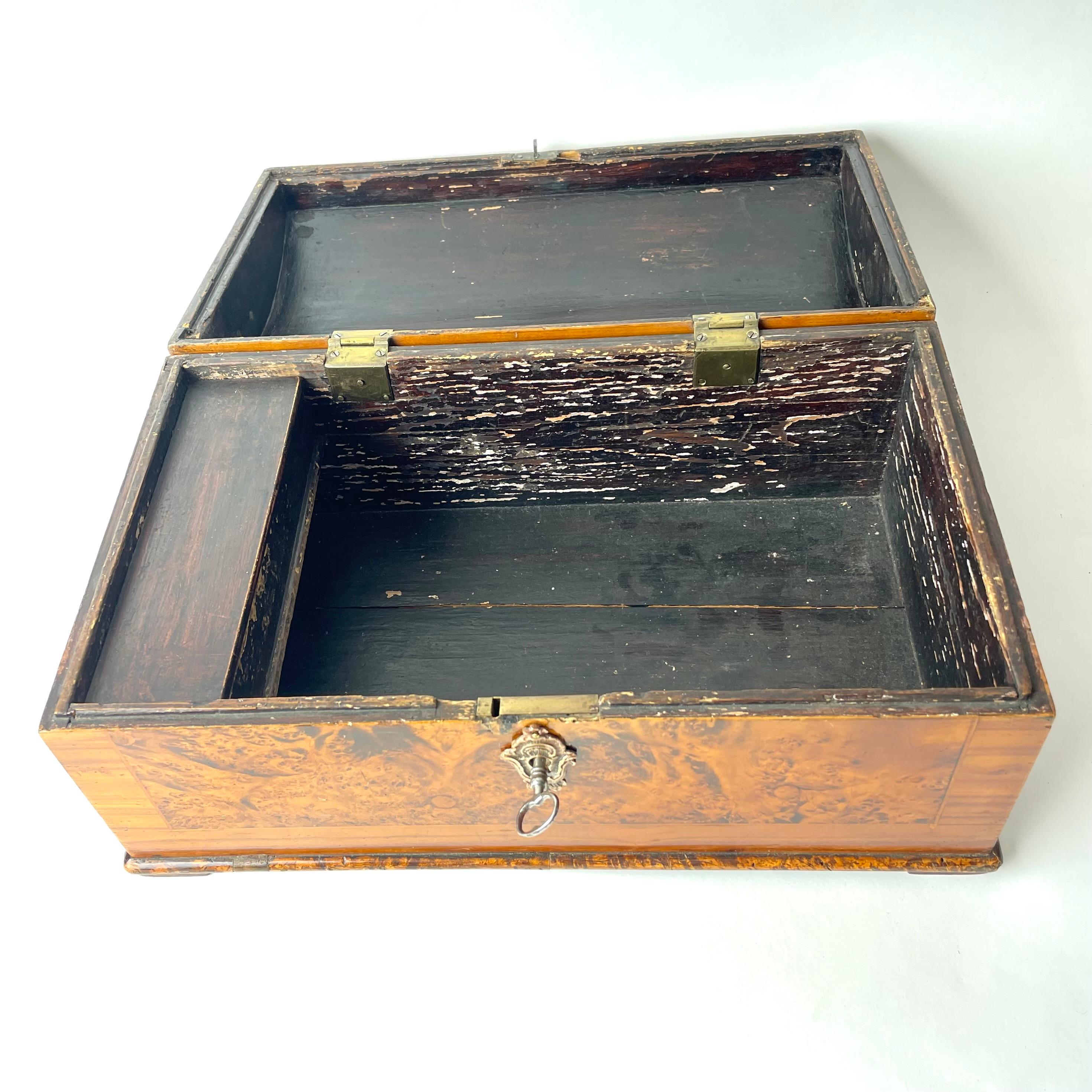 Charming small Chest in Alder Root in Swedish Rococo from 1760s For Sale 2