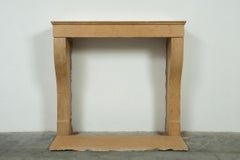 Charming Small Limestone Campagnard Fireplace Mantel with Hearth