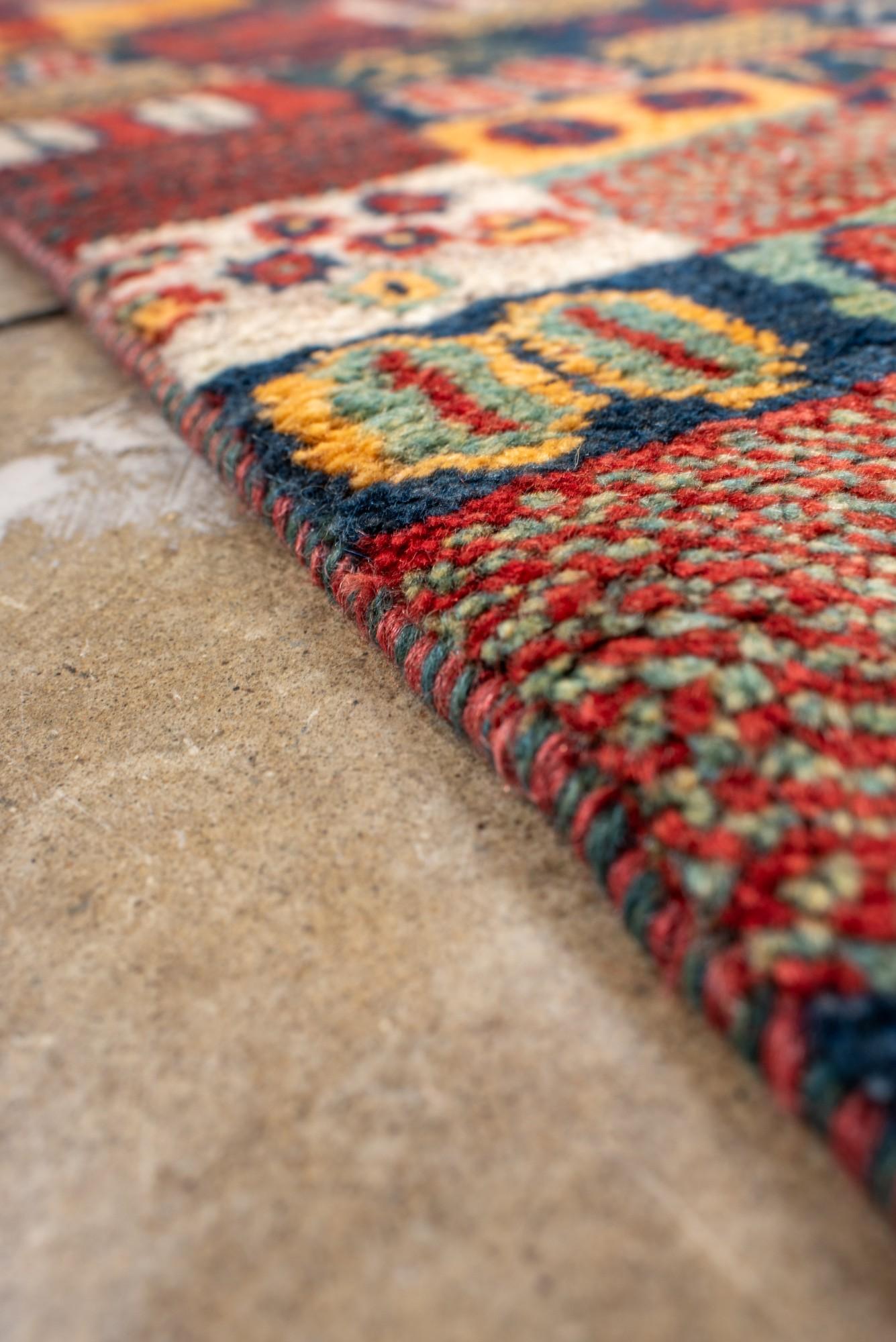 Wool Charming Small-Scale Gabbeh Rug with Tree of Life Motifs For Sale