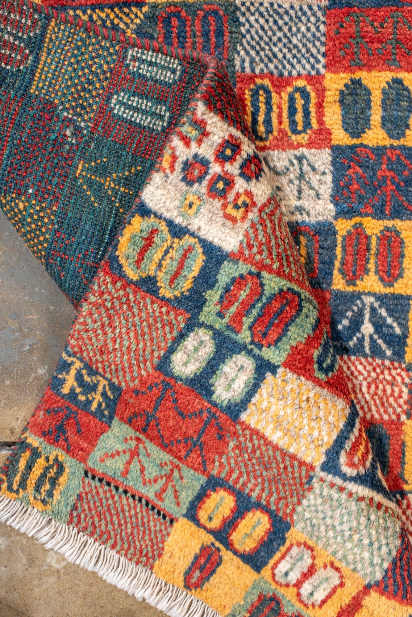 Charming Small-Scale Gabbeh Rug with Tree of Life Motifs For Sale 1