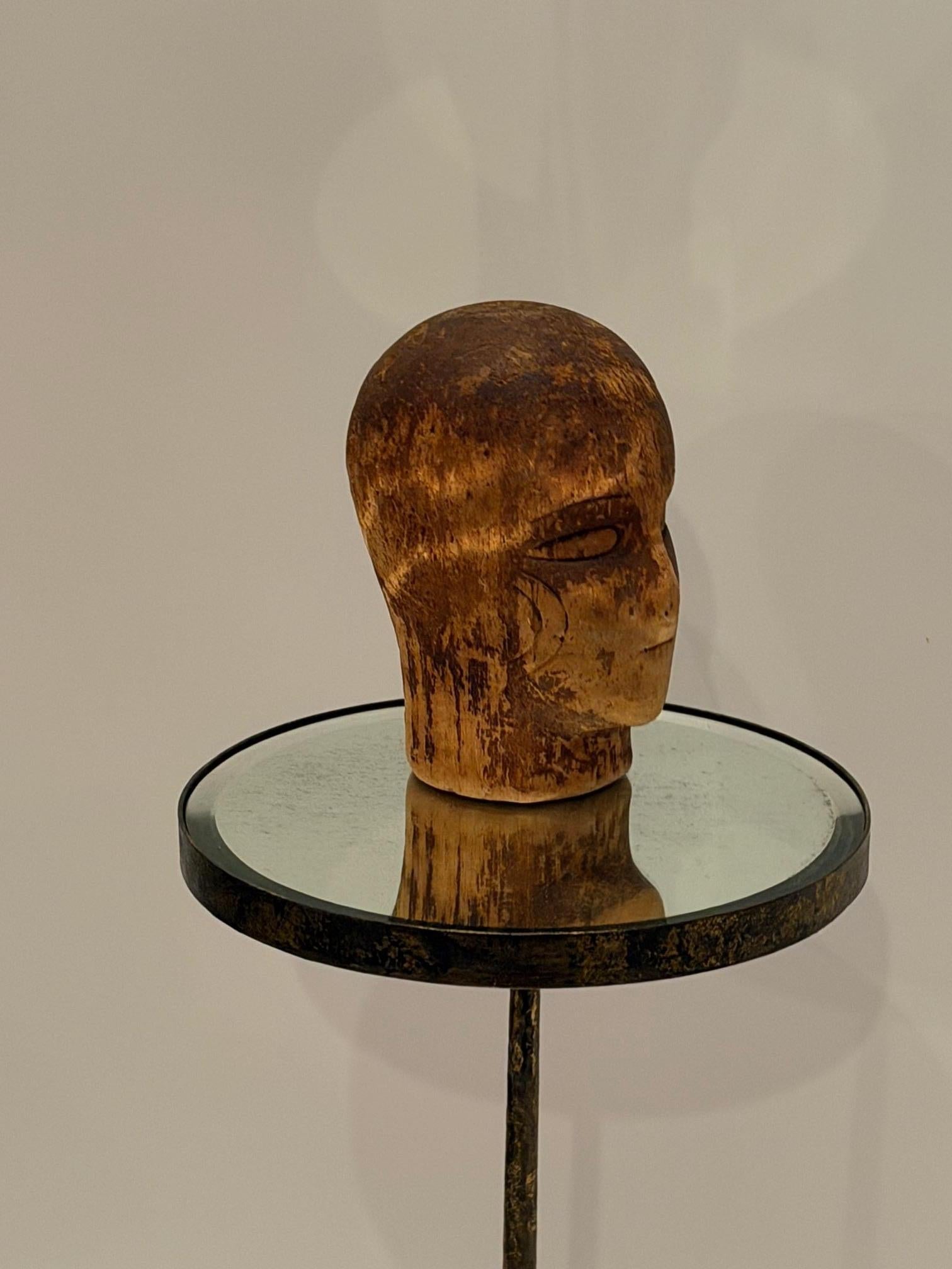 Charming Spanish Round Gilded Iron & Mirrored Martini Table For Sale 1