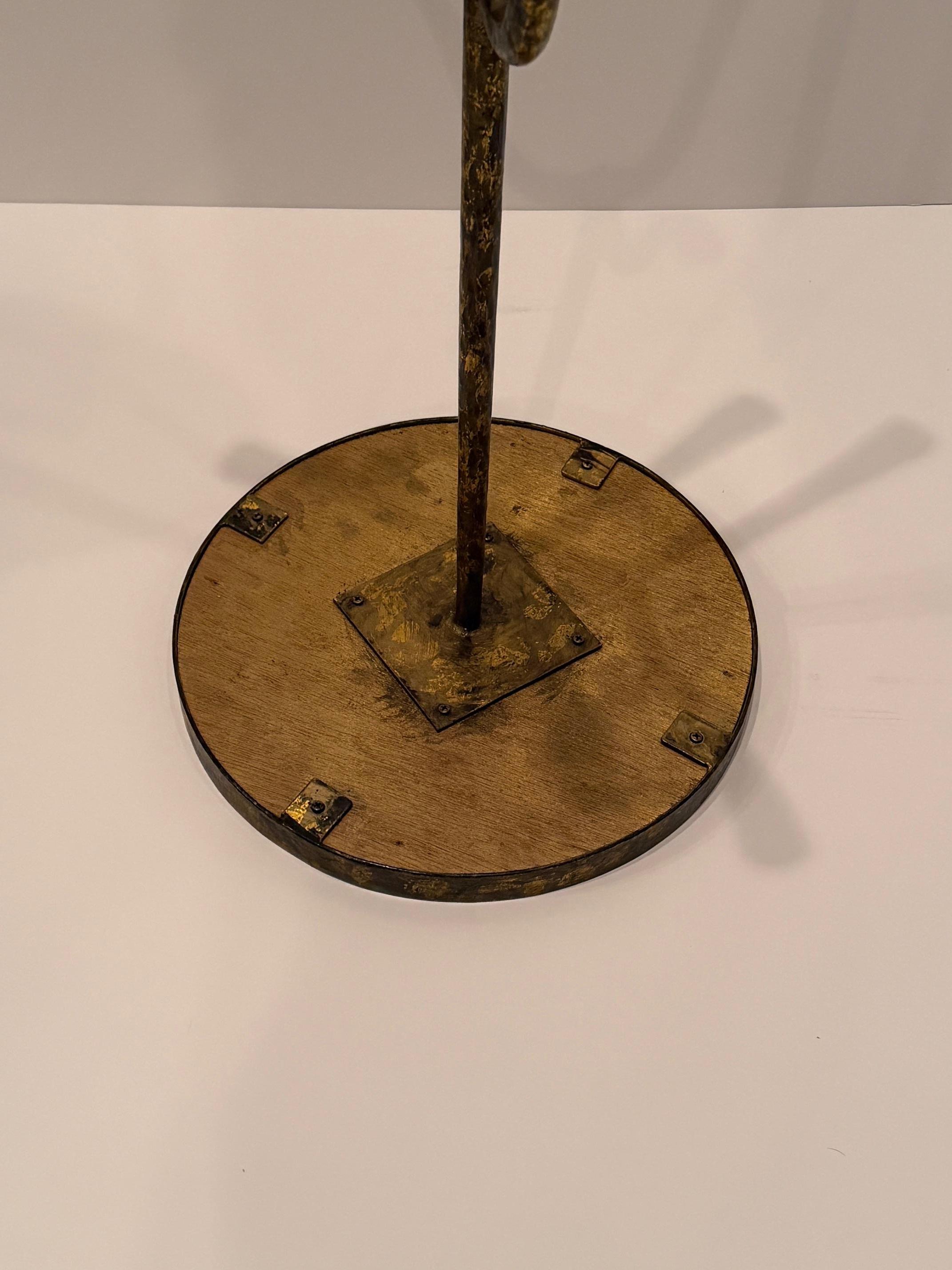 Charming Spanish Round Gilded Iron & Mirrored Martini Table For Sale 3