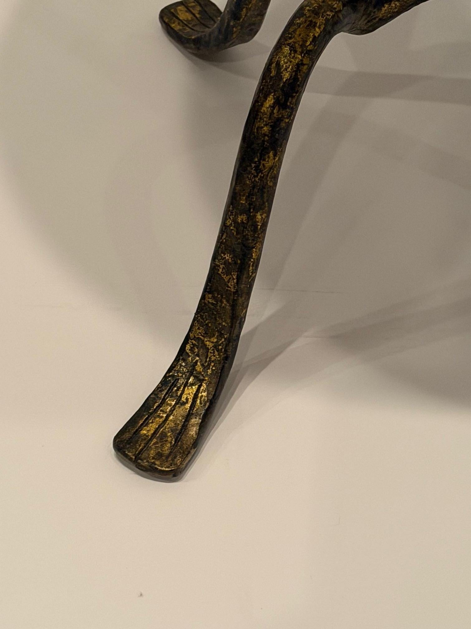 Charming Spanish Round Gilded Iron & Mirrored Martini Table For Sale 5