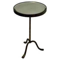 Charming Spanish Round Gilded Iron 
Mirrored Martini Table